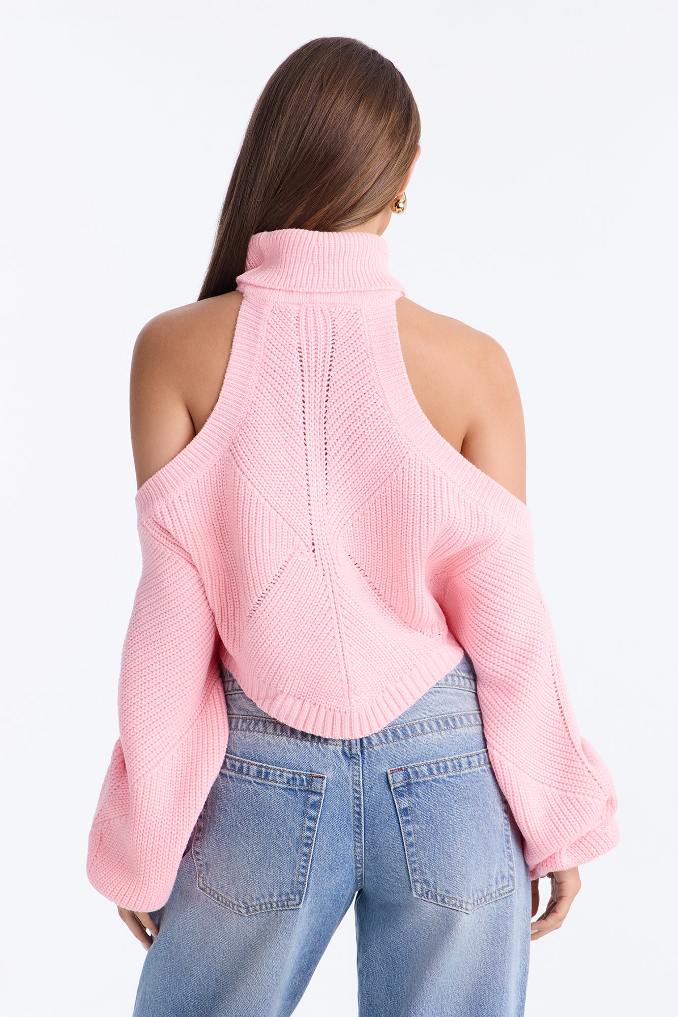Karasi Cold Shoulder Sweater - Light Pink