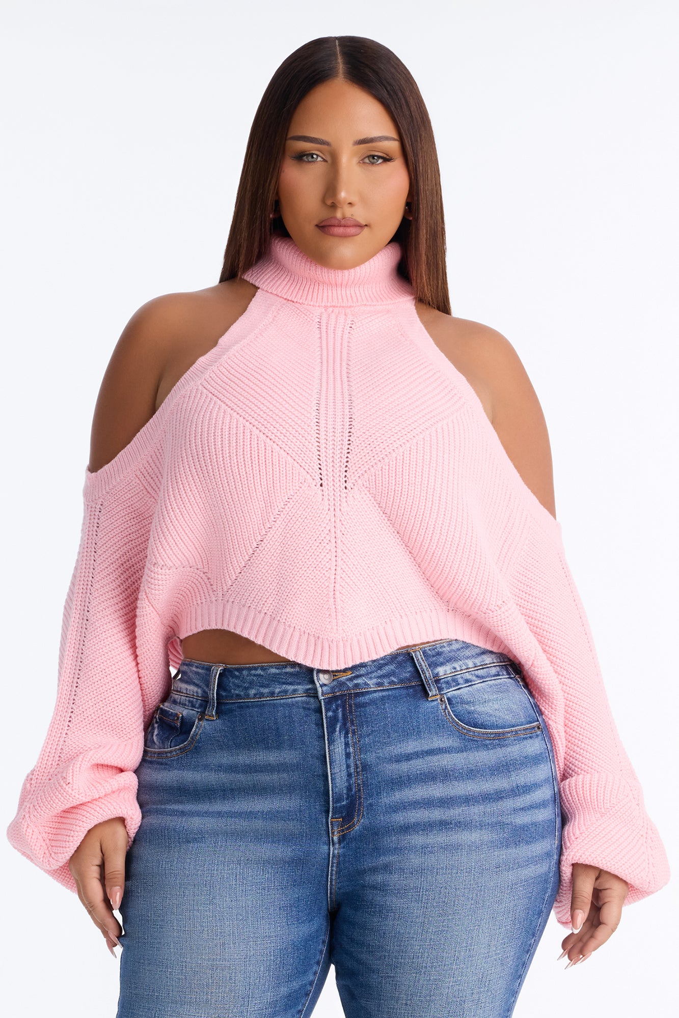 Karasi Cold Shoulder Sweater - Light Pink