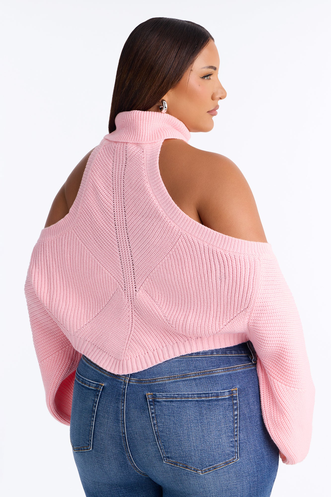 Karasi Cold Shoulder Sweater - Light Pink