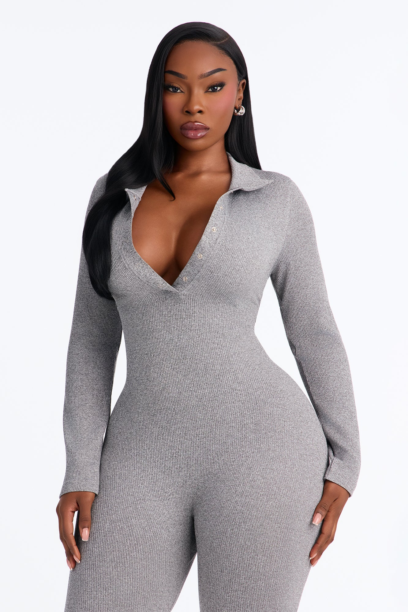 Back To It Seamless Jumpsuit - Heather Grey