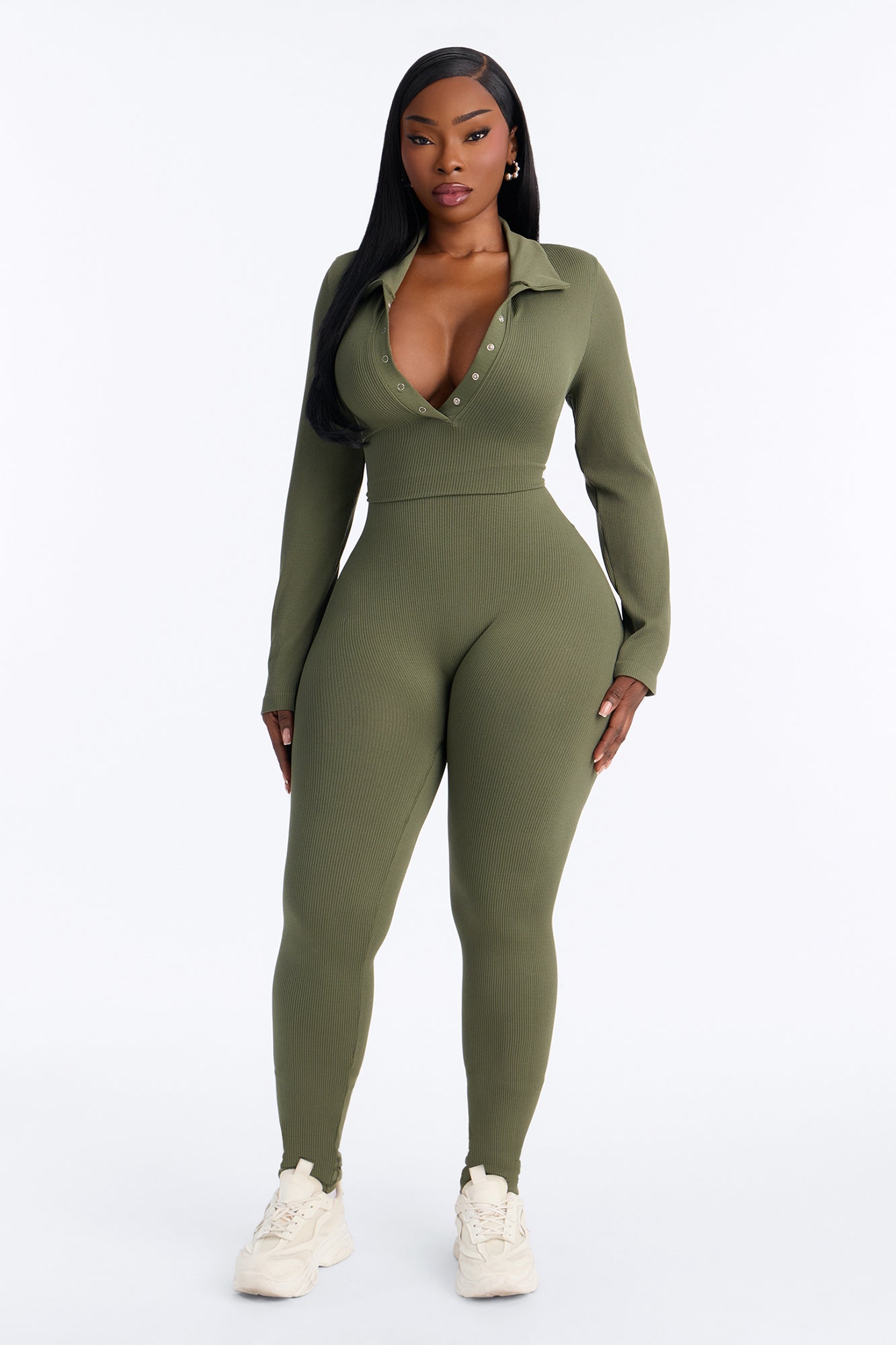 Back To It Seamless Jumpsuit - Olive