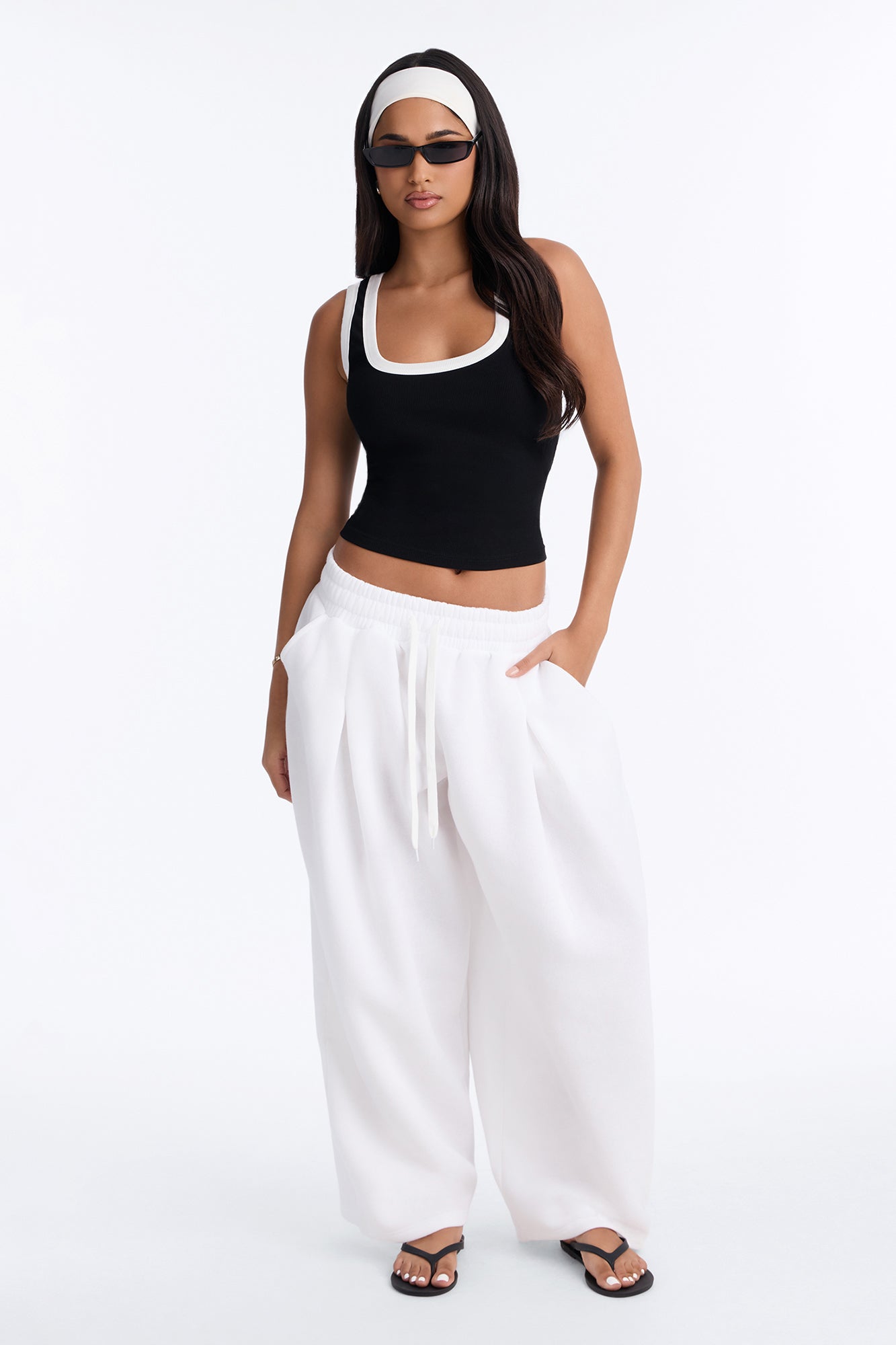 Rachel Barrel Lounge Pant - White