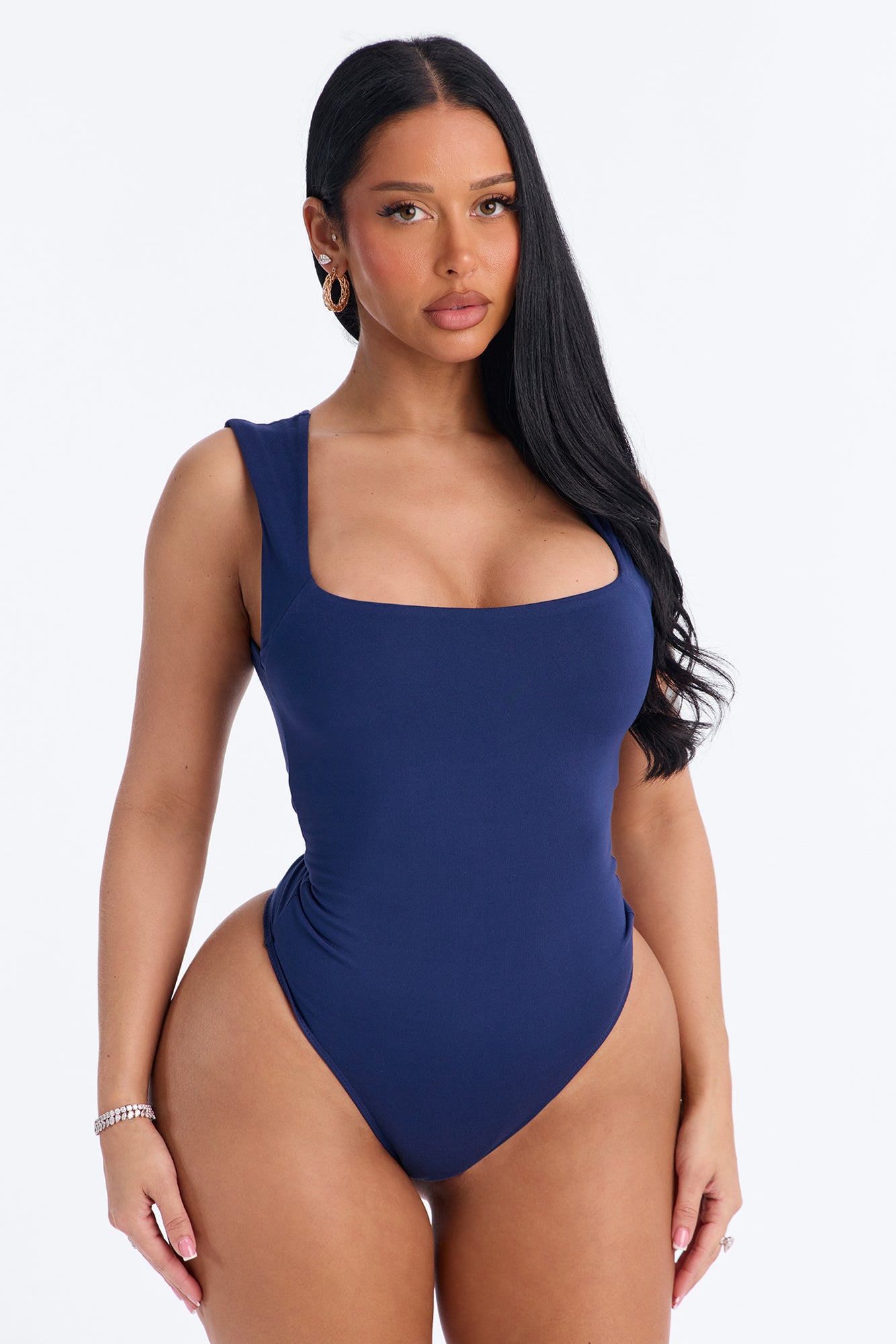 Serena Square Neck Bodysuit - Navy