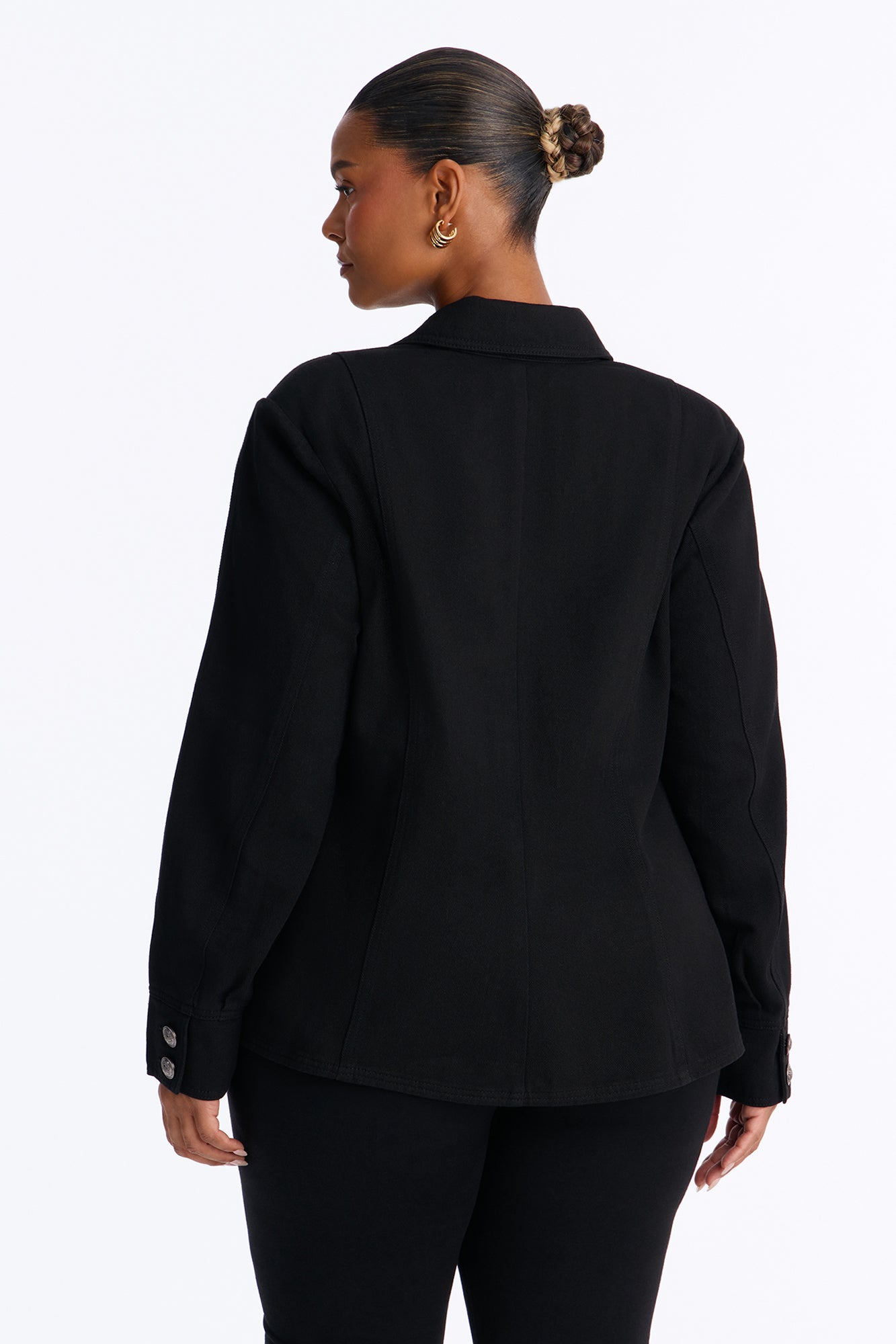 Such Dedication Double Breasted Denim Blazer - Black