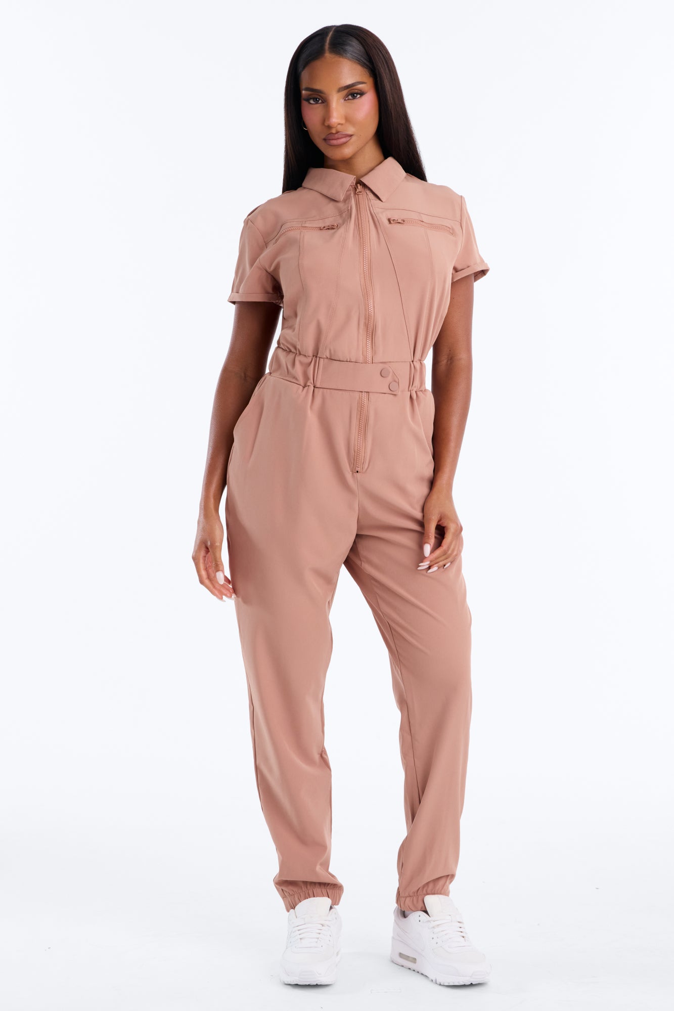 On Call Stretch Uniform Scrub Jumpsuit - Mocha
