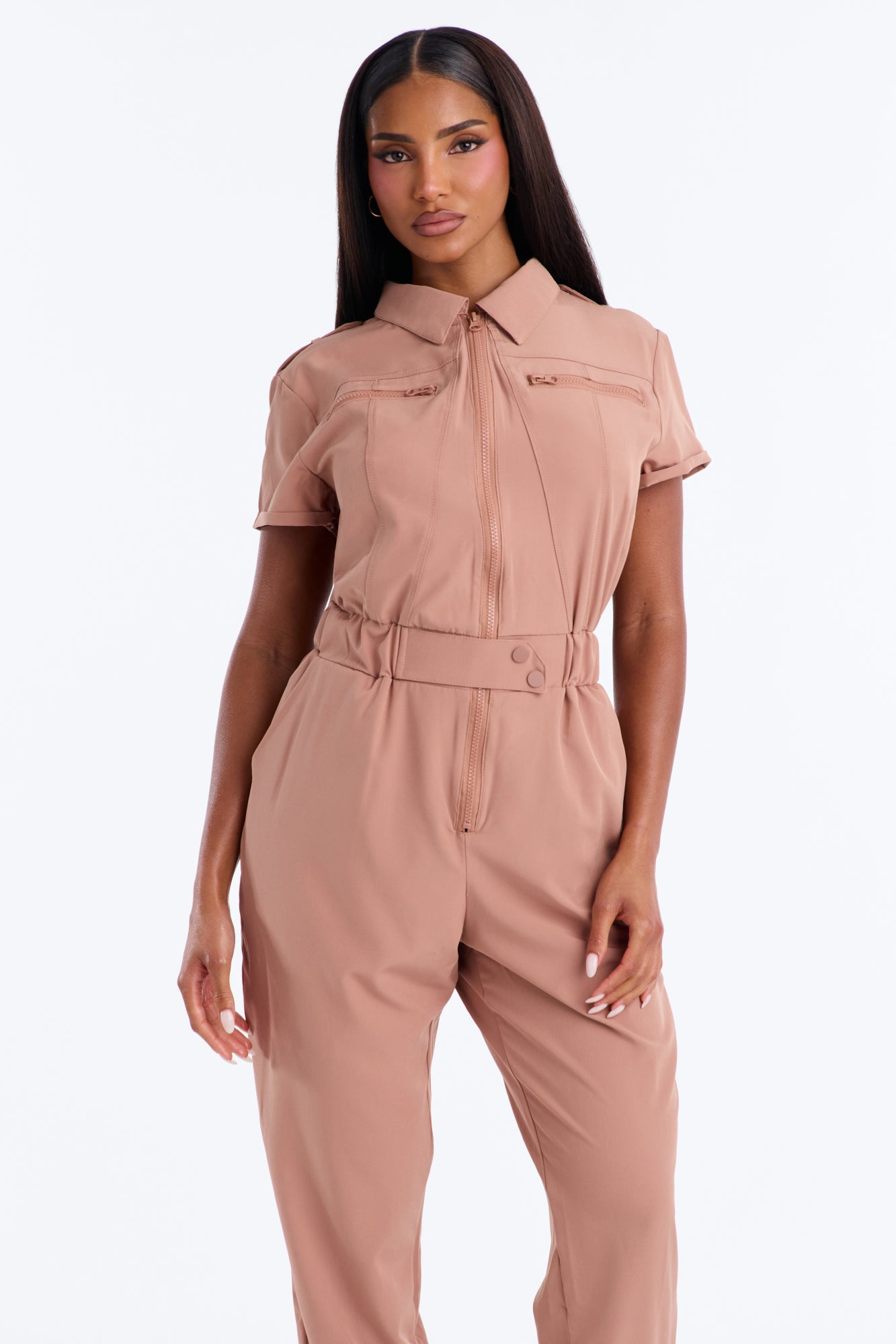 On Call Stretch Uniform Scrub Jumpsuit - Mocha