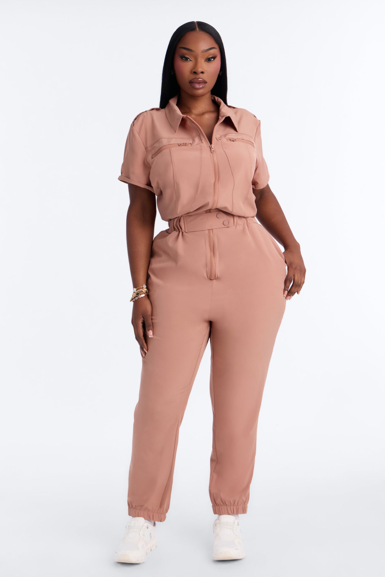 On Call Stretch Uniform Scrub Jumpsuit - Mocha