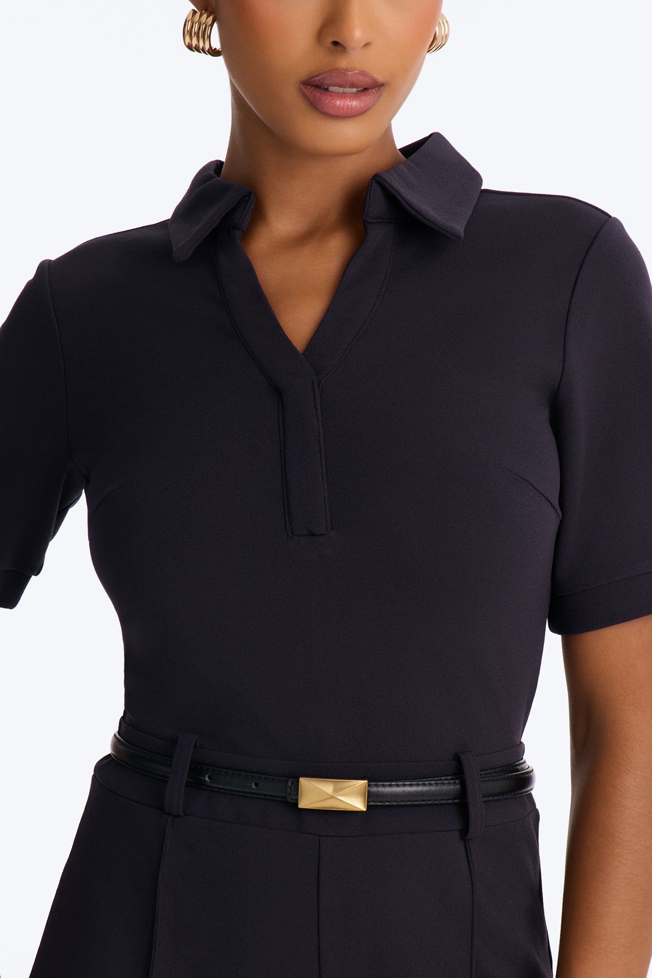 Angelique Belted Wide Leg Jumpsuit - Charcoal/combo