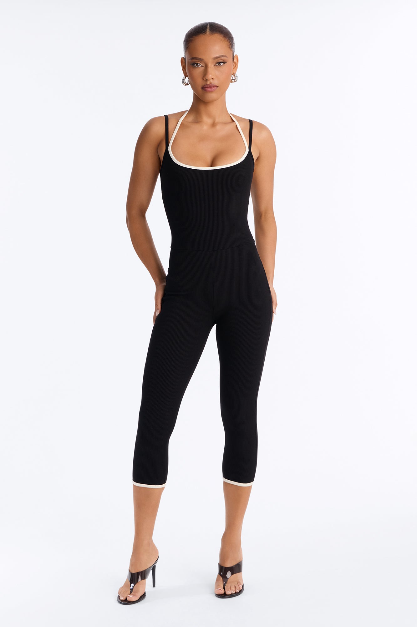Gianna Snatched Capri Jumpsuit - Black