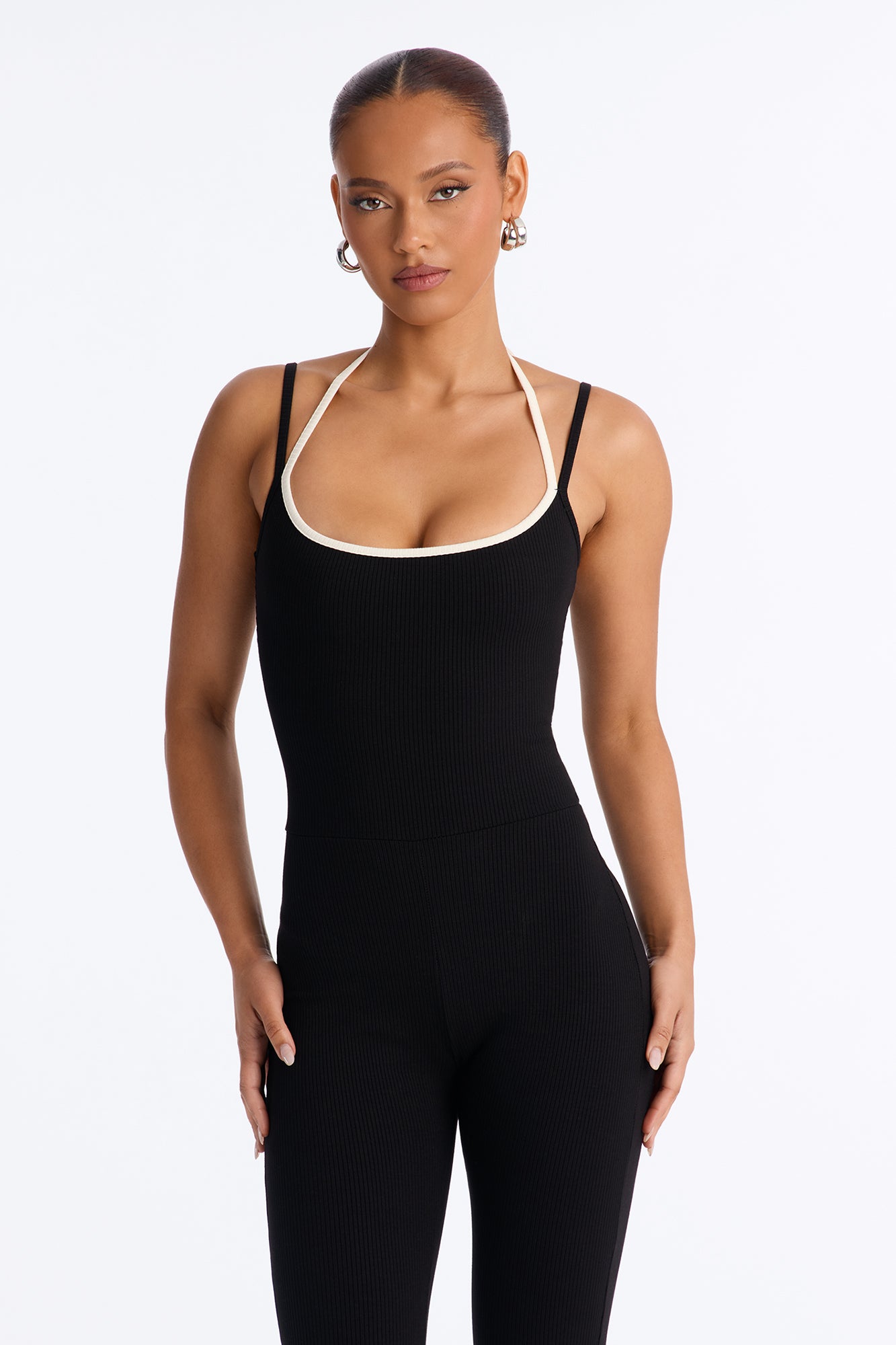 Gianna Snatched Capri Jumpsuit - Black