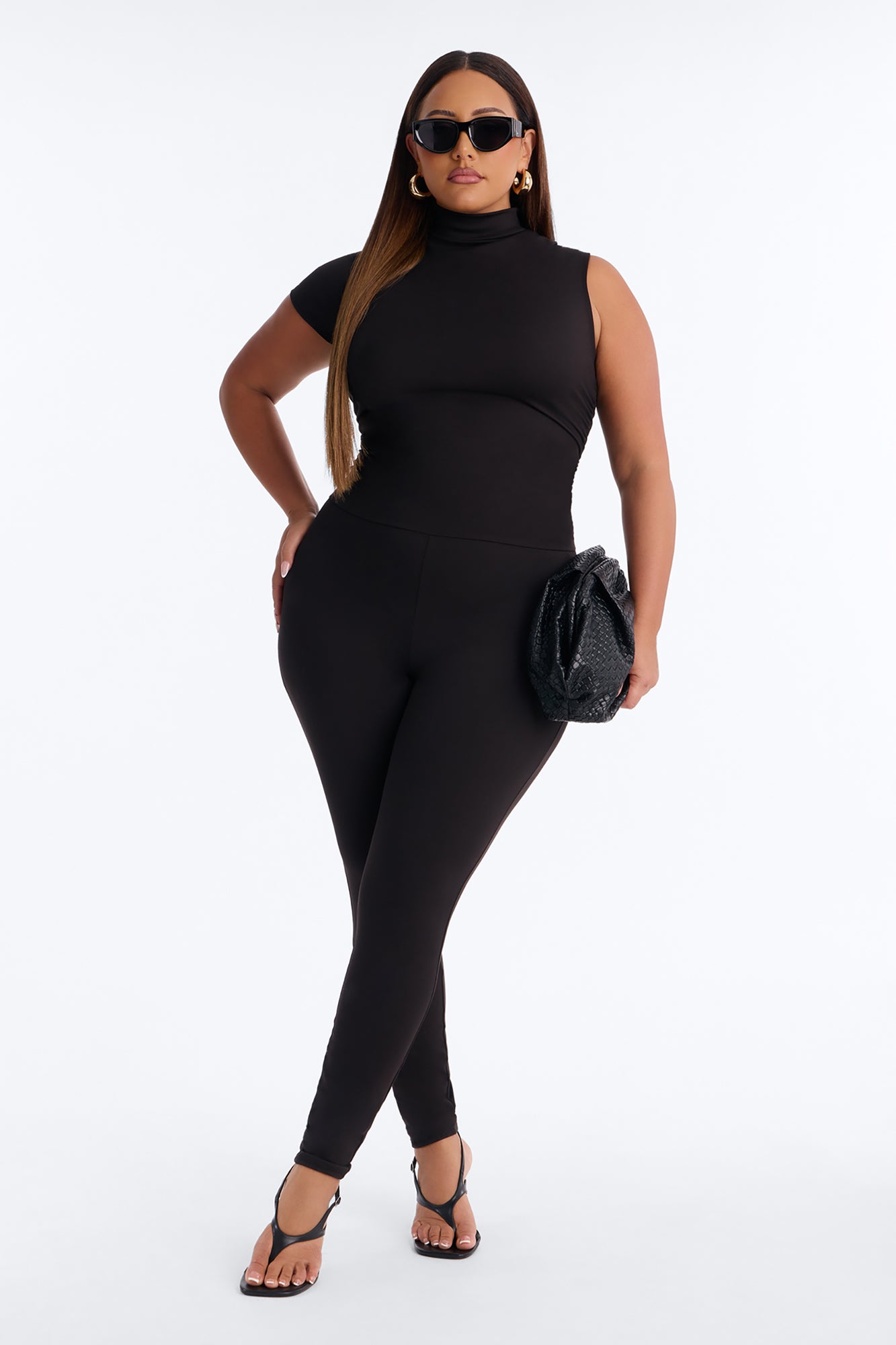Take The Hint One Sleeve Jumpsuit - Black