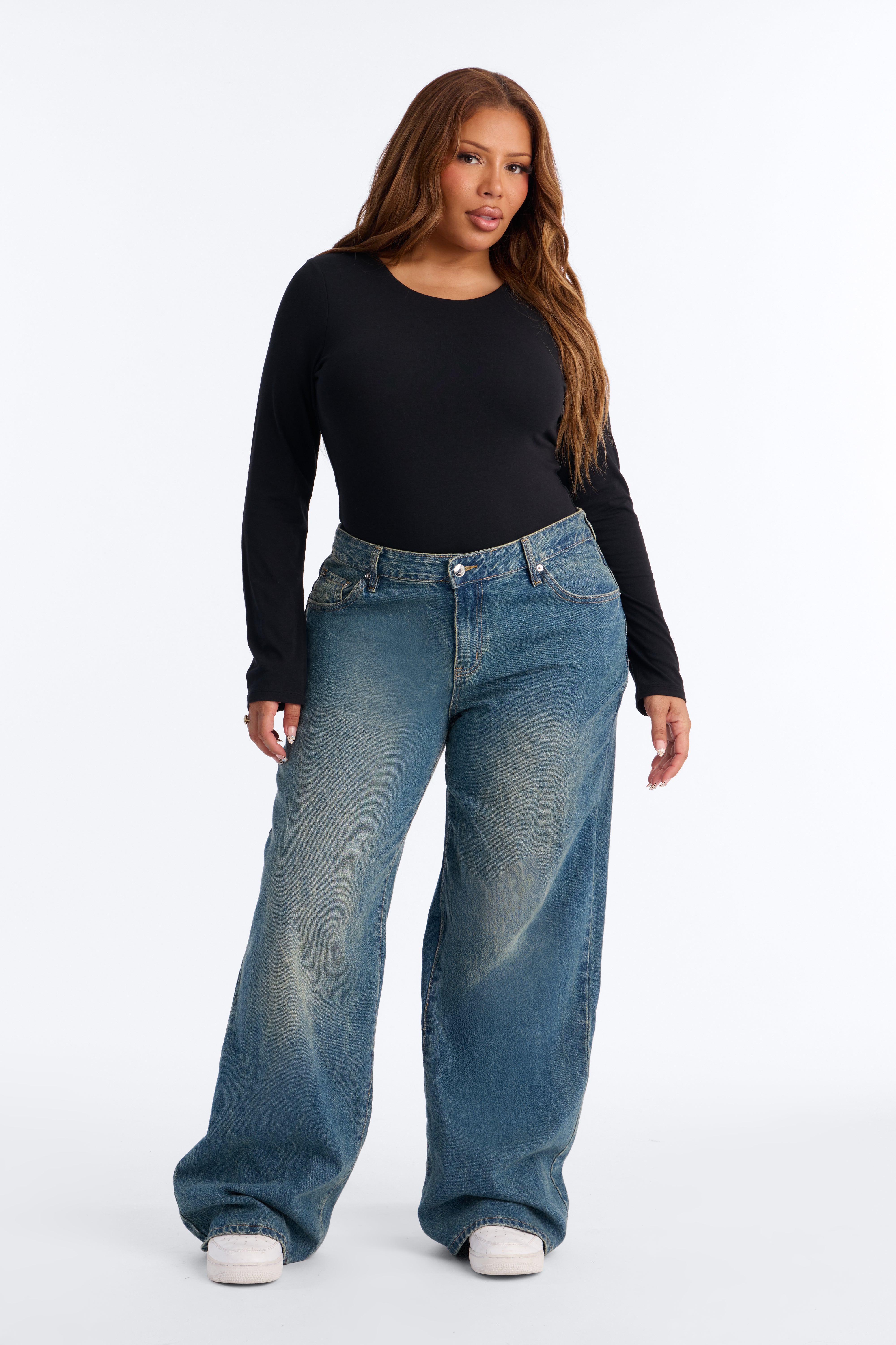 Gianna Double Lined Long Sleeve Top - Black