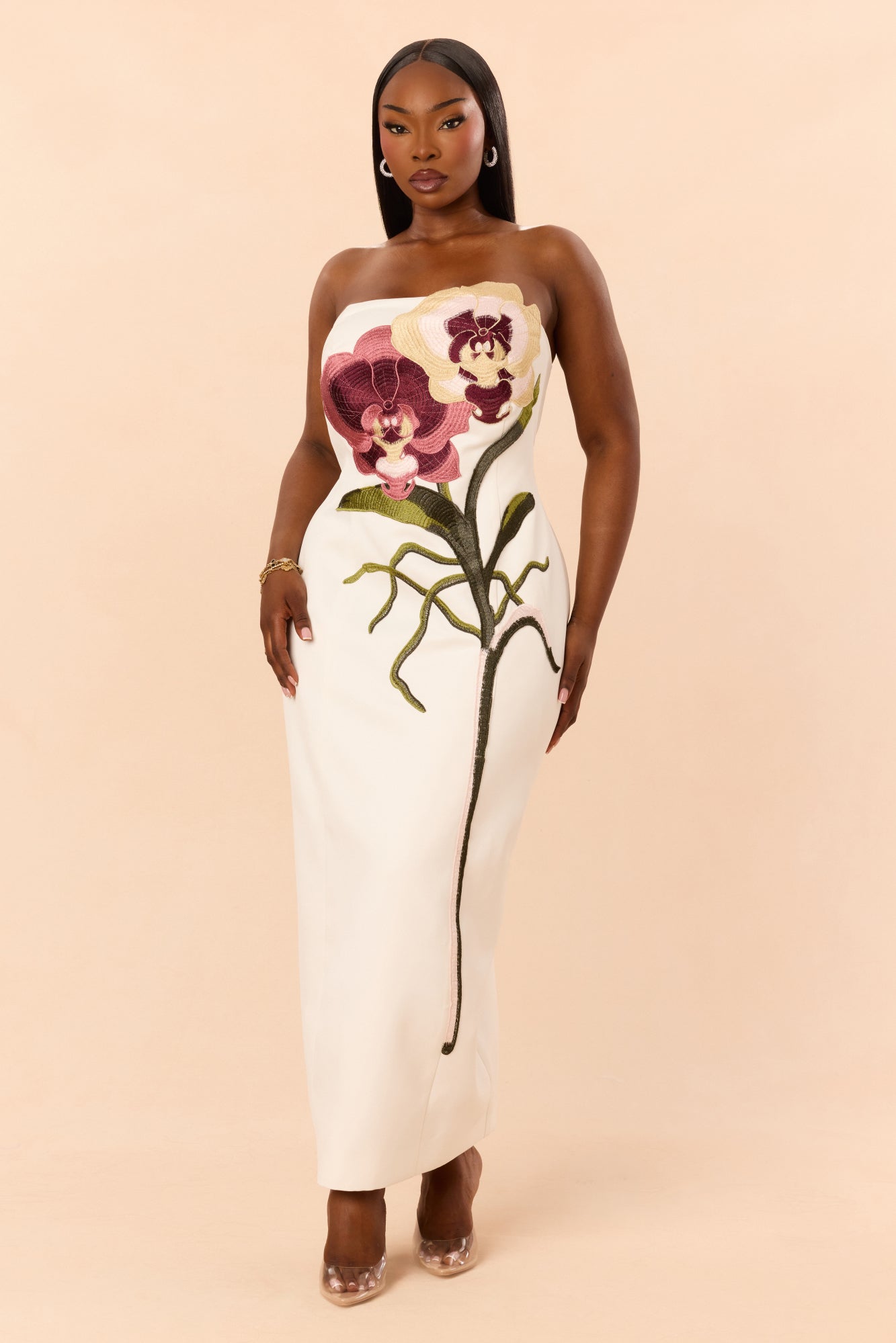 Sweet Talk Embroidered Maxi Dress - White/combo