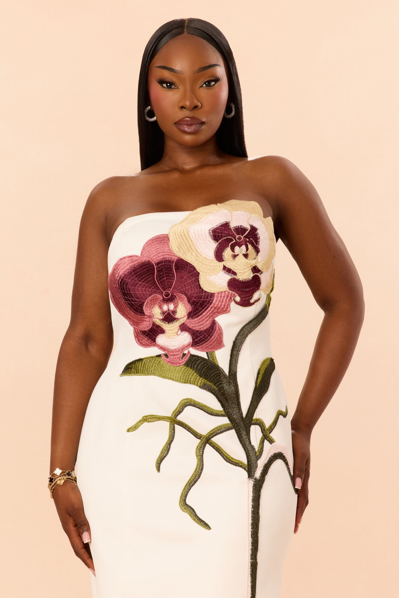 Sweet Talk Embroidered Maxi Dress - White/combo