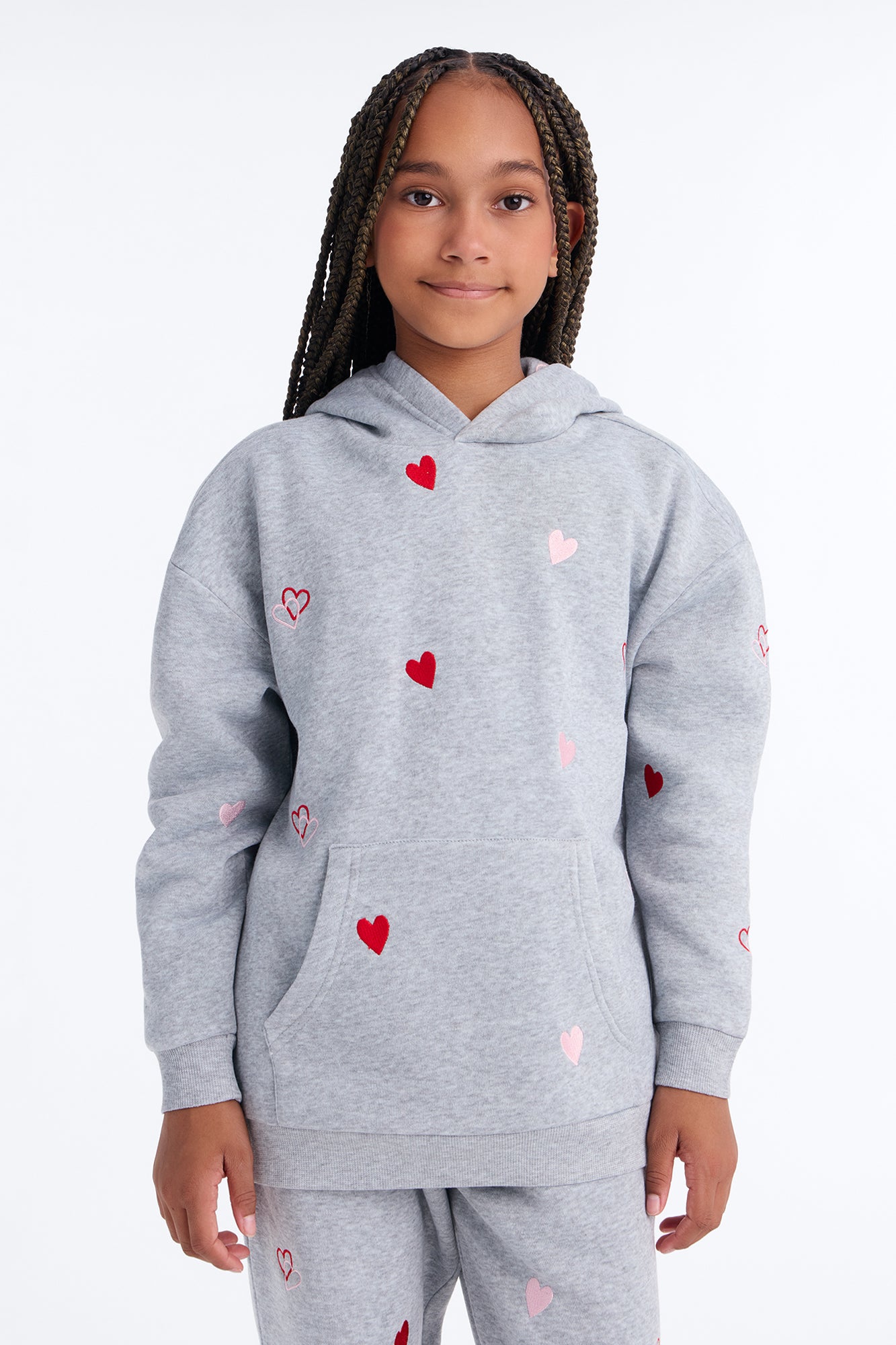 Mini Love Is All Around Us Pullover Hoodie - Heather Grey