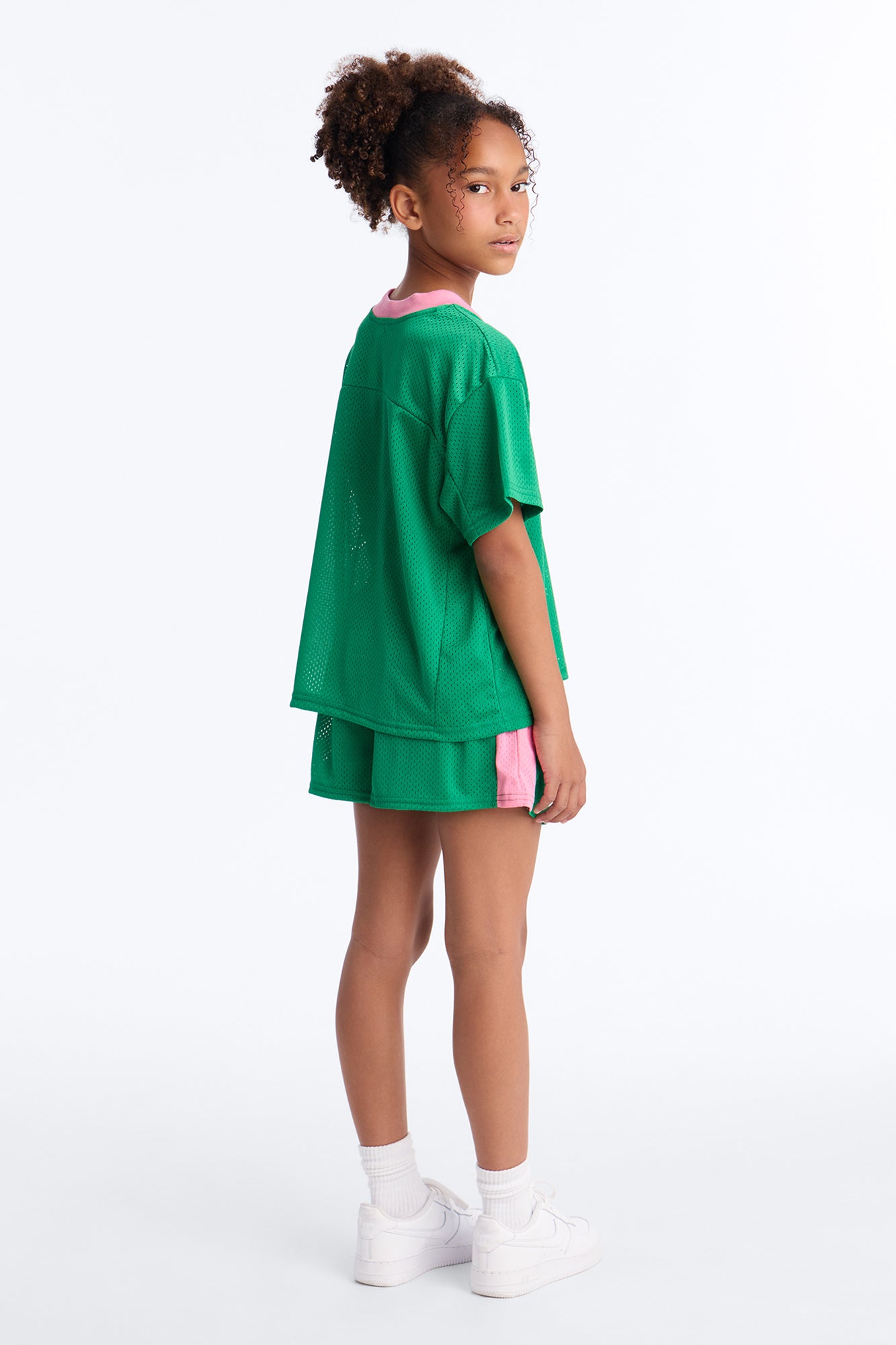 Mini Super Fit Jersey Short Set - Green/combo