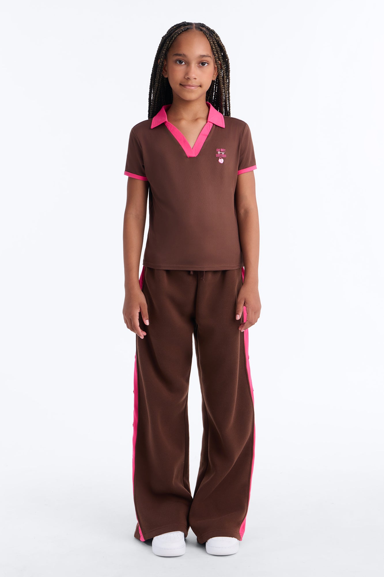 Mini Leanne Wide Leg Pant Set II - Brown/combo