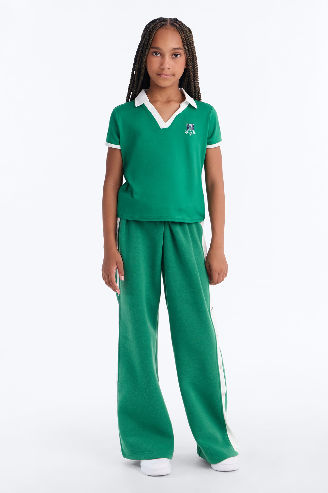 Mini Leanne Wide Leg Pant Set II - Green/combo