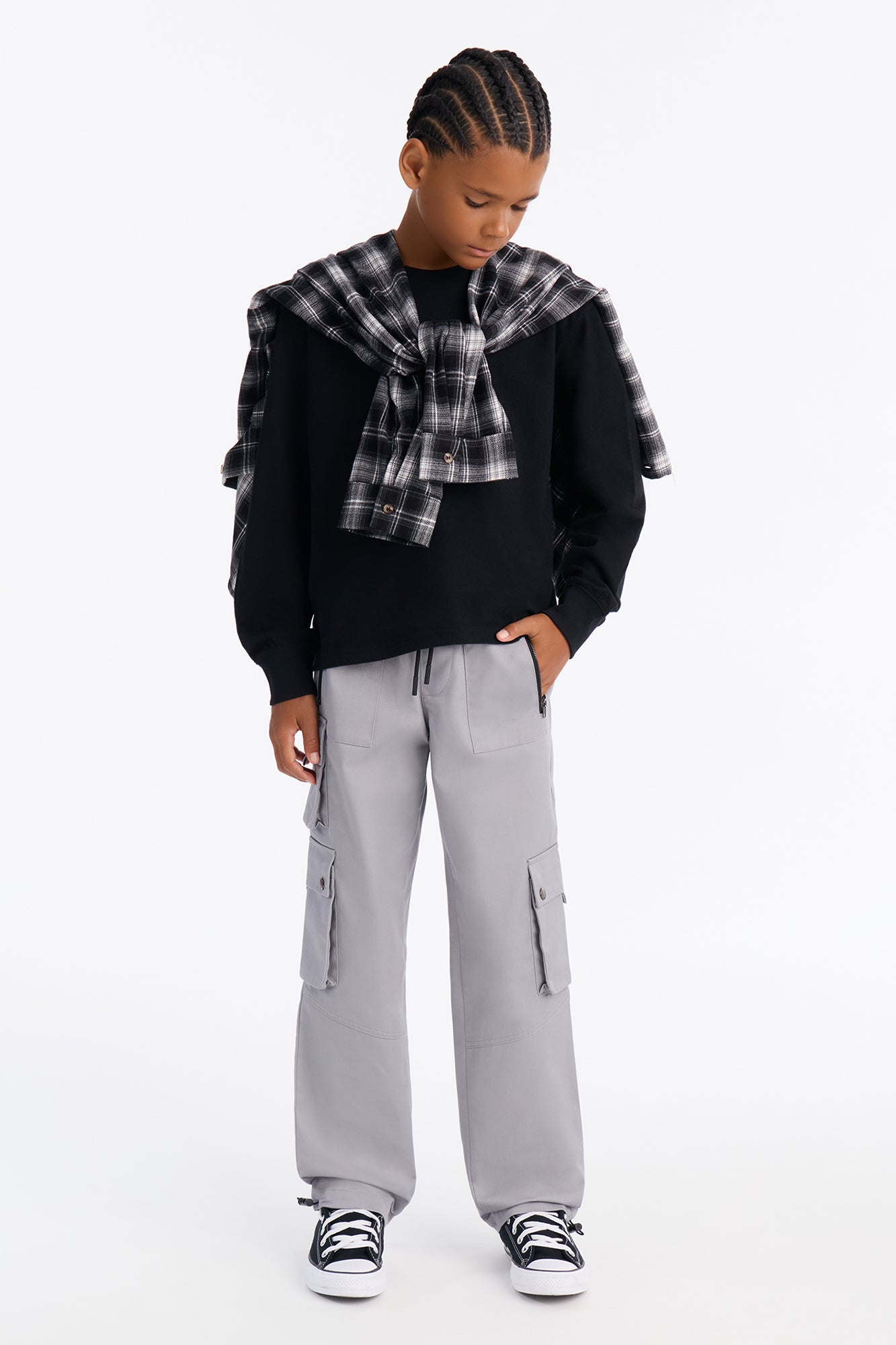 Mini Roaming Twill Cargo Pants - Grey