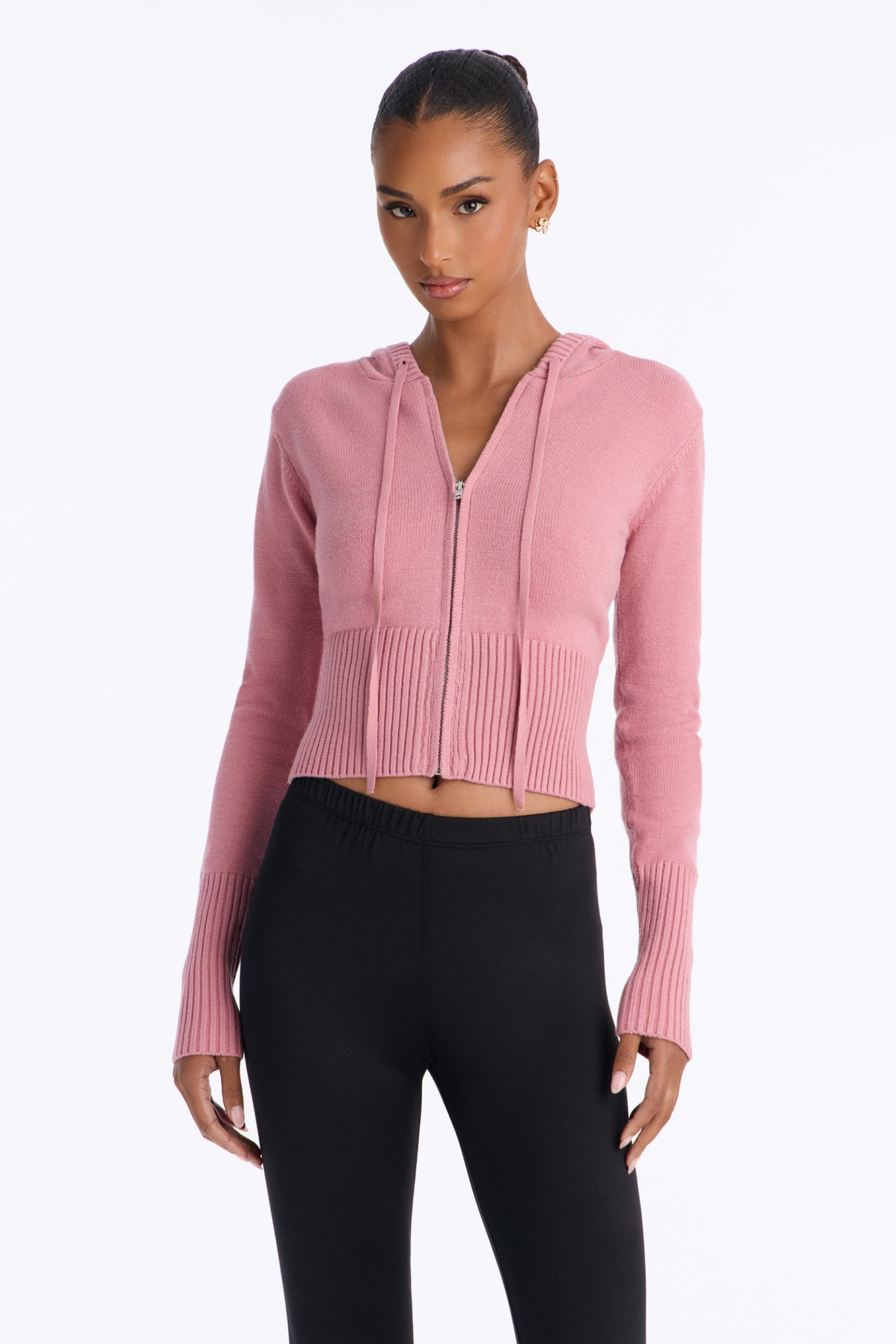 Lana Zip Up Sweater - Mauve