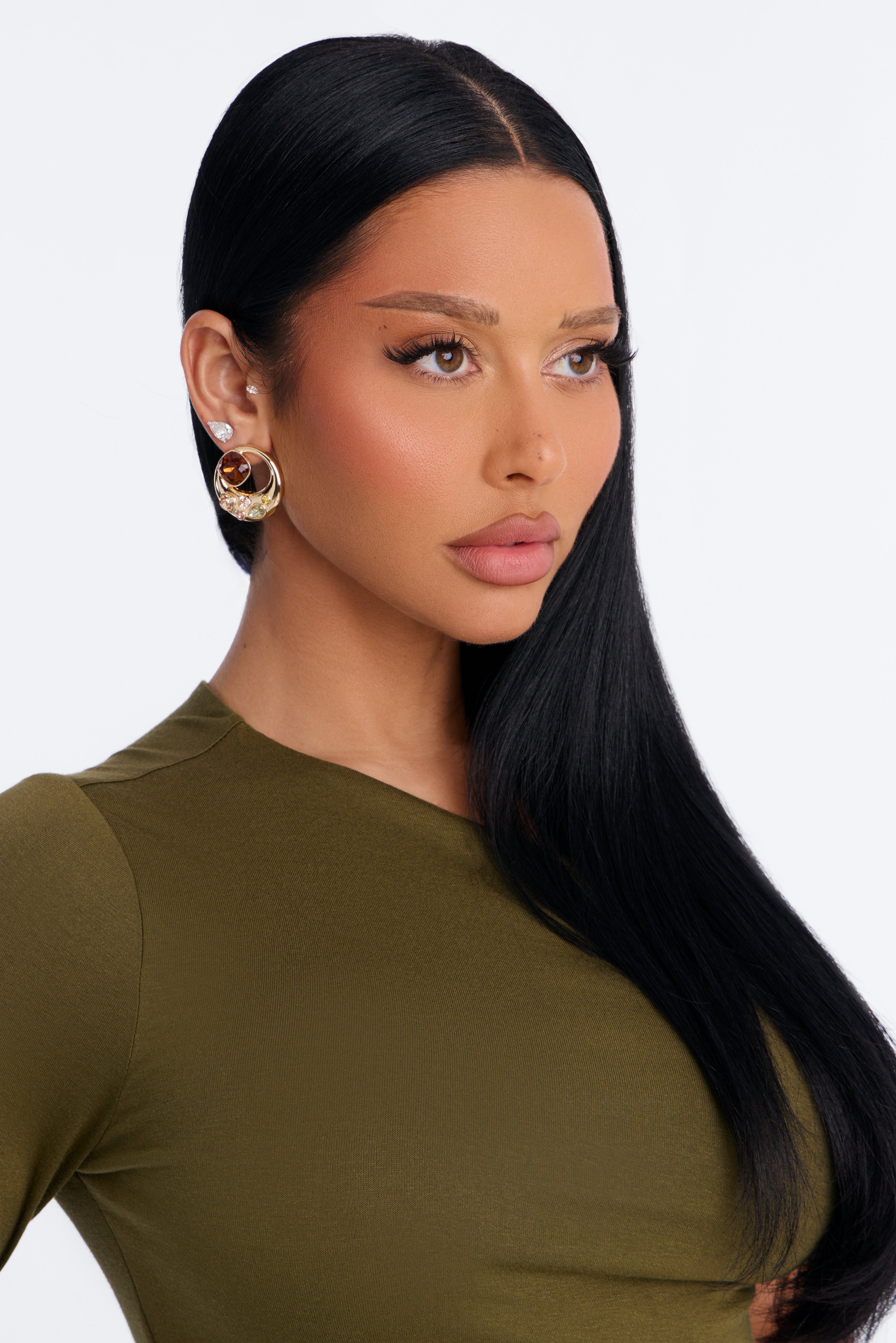 Opaline Shine Hoop Earrings - Gold/combo
