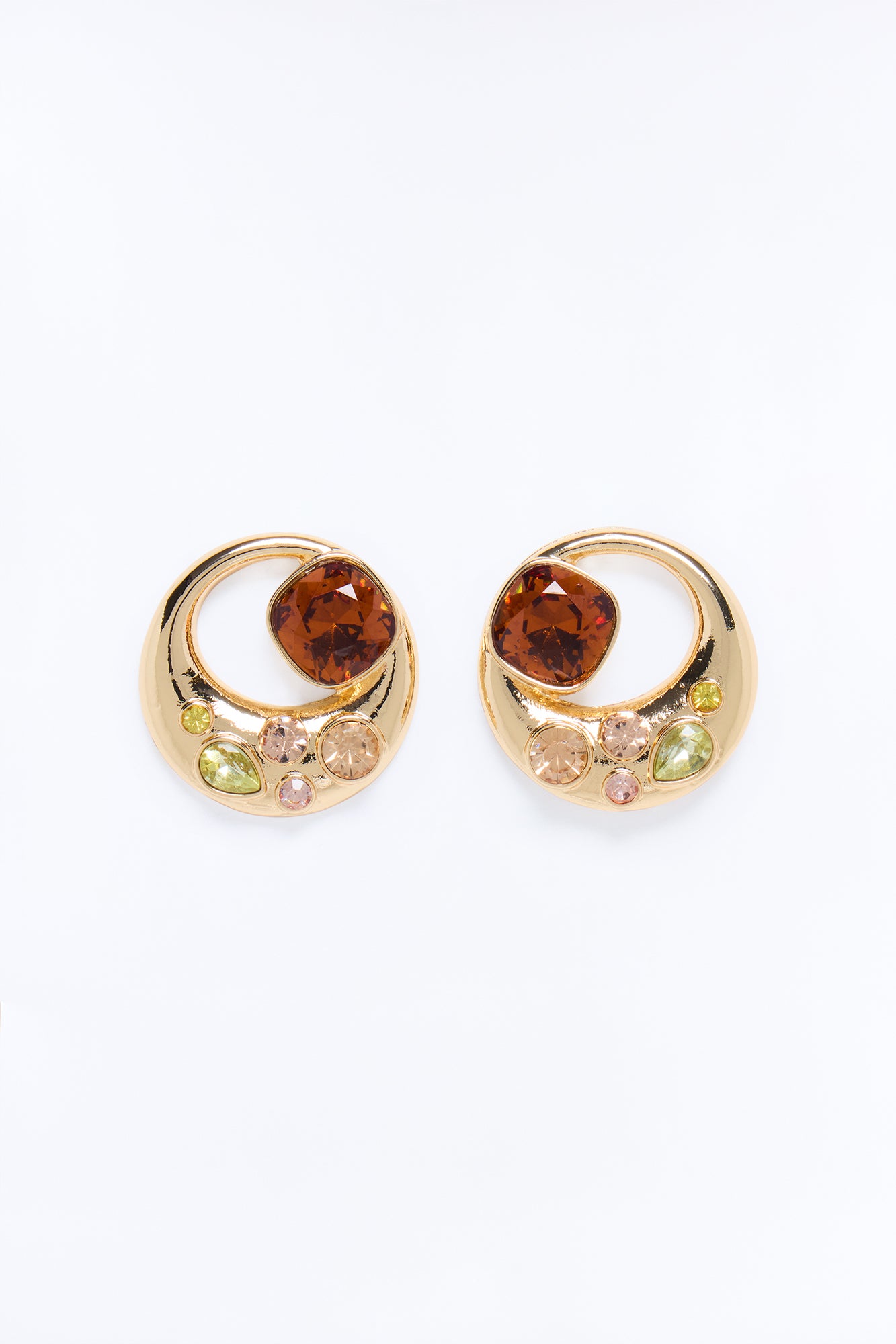 Opaline Shine Hoop Earrings - Gold/combo