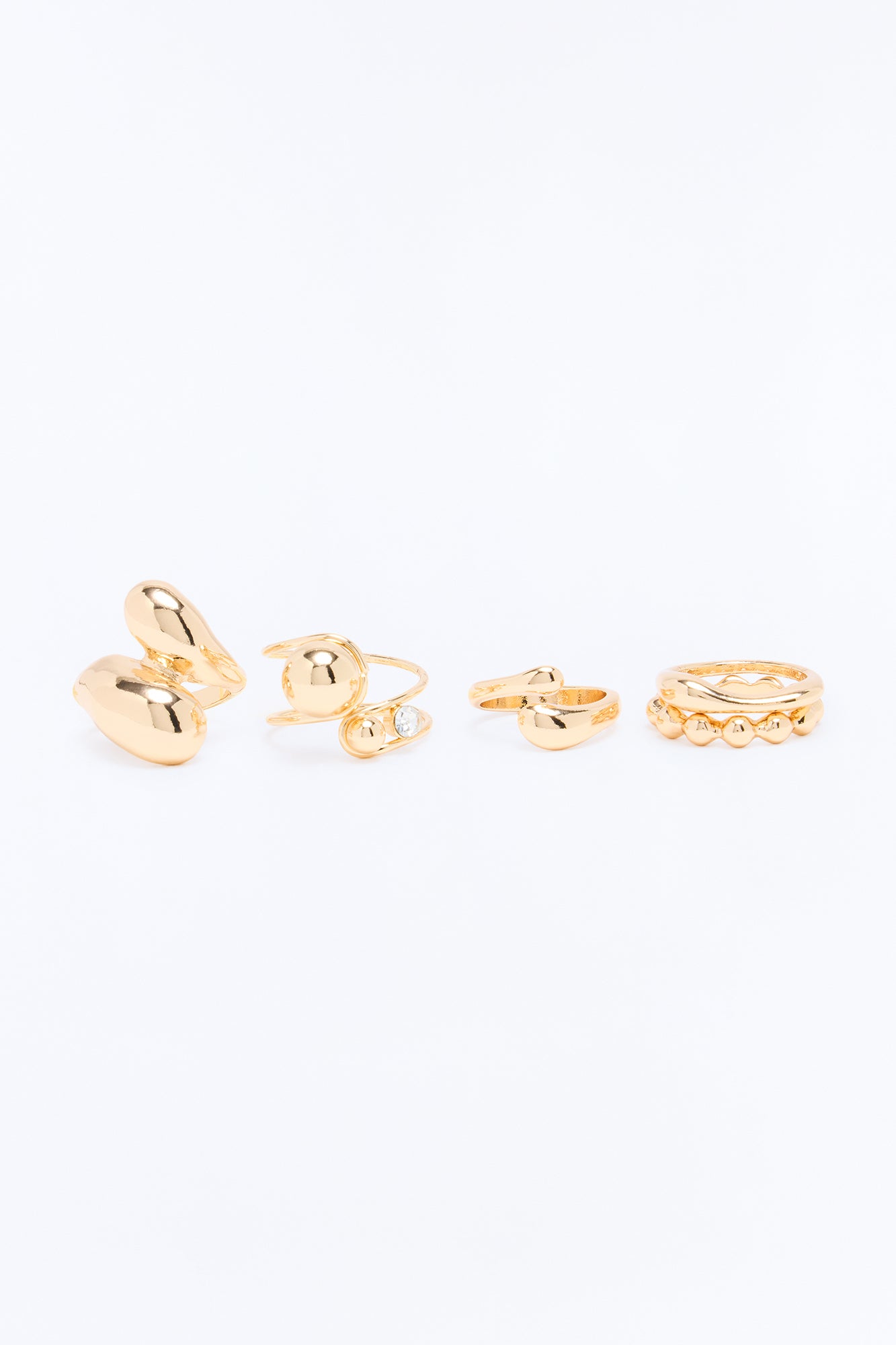 Kind Minds 5 Piece Rings Set - Gold