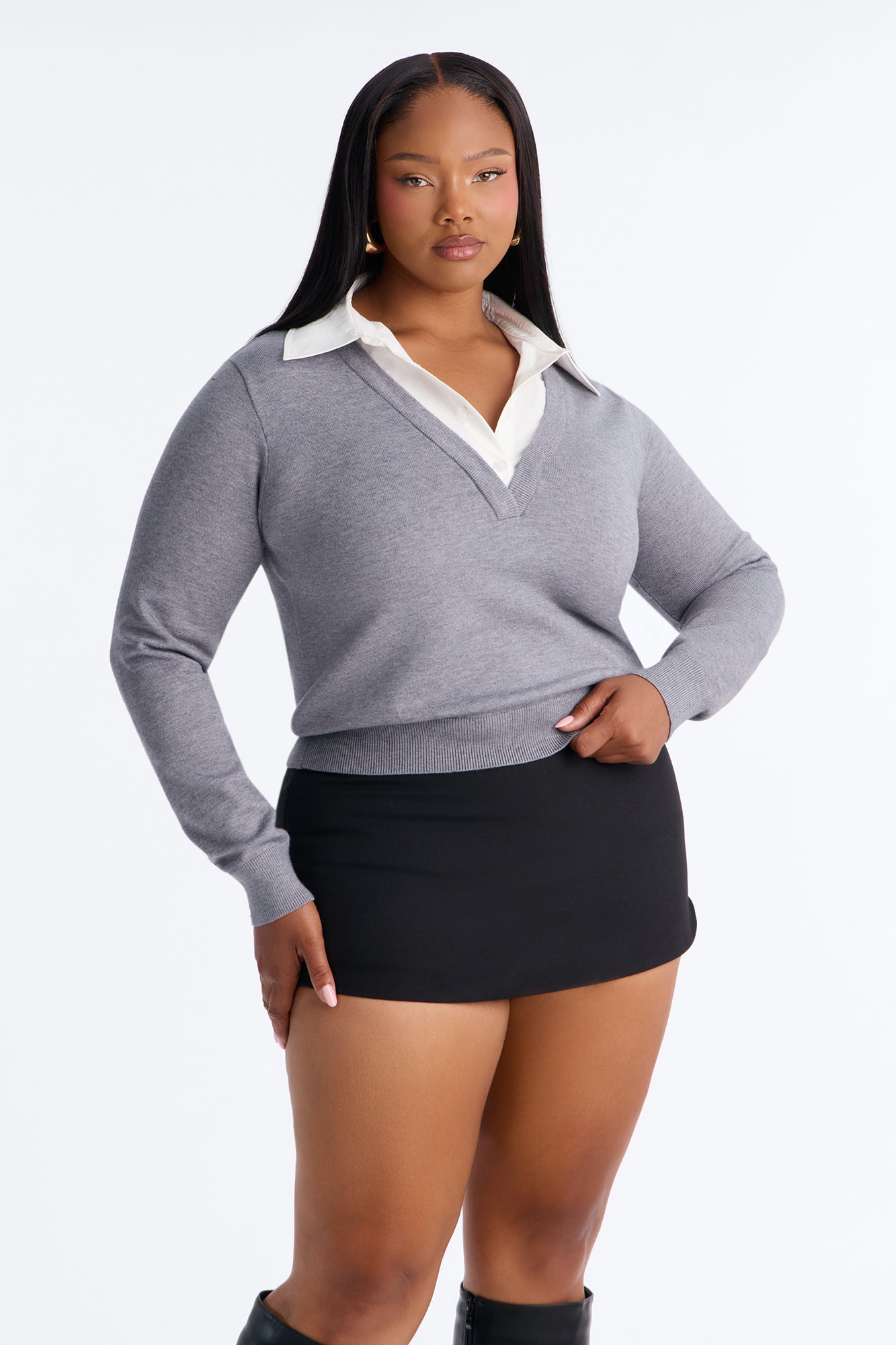 Let's Have A Debate Sweater - Heather Grey
