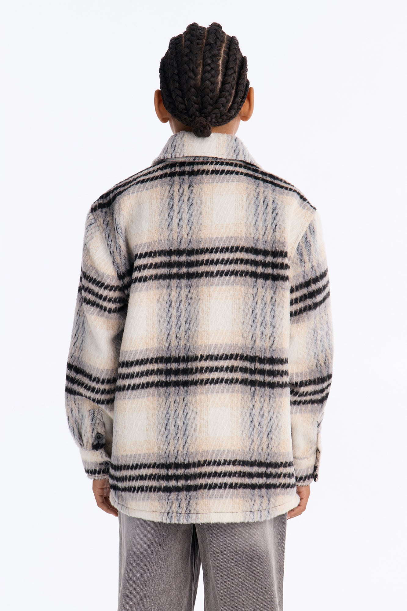 Mini Move Up Plaid Shacket - Black/combo