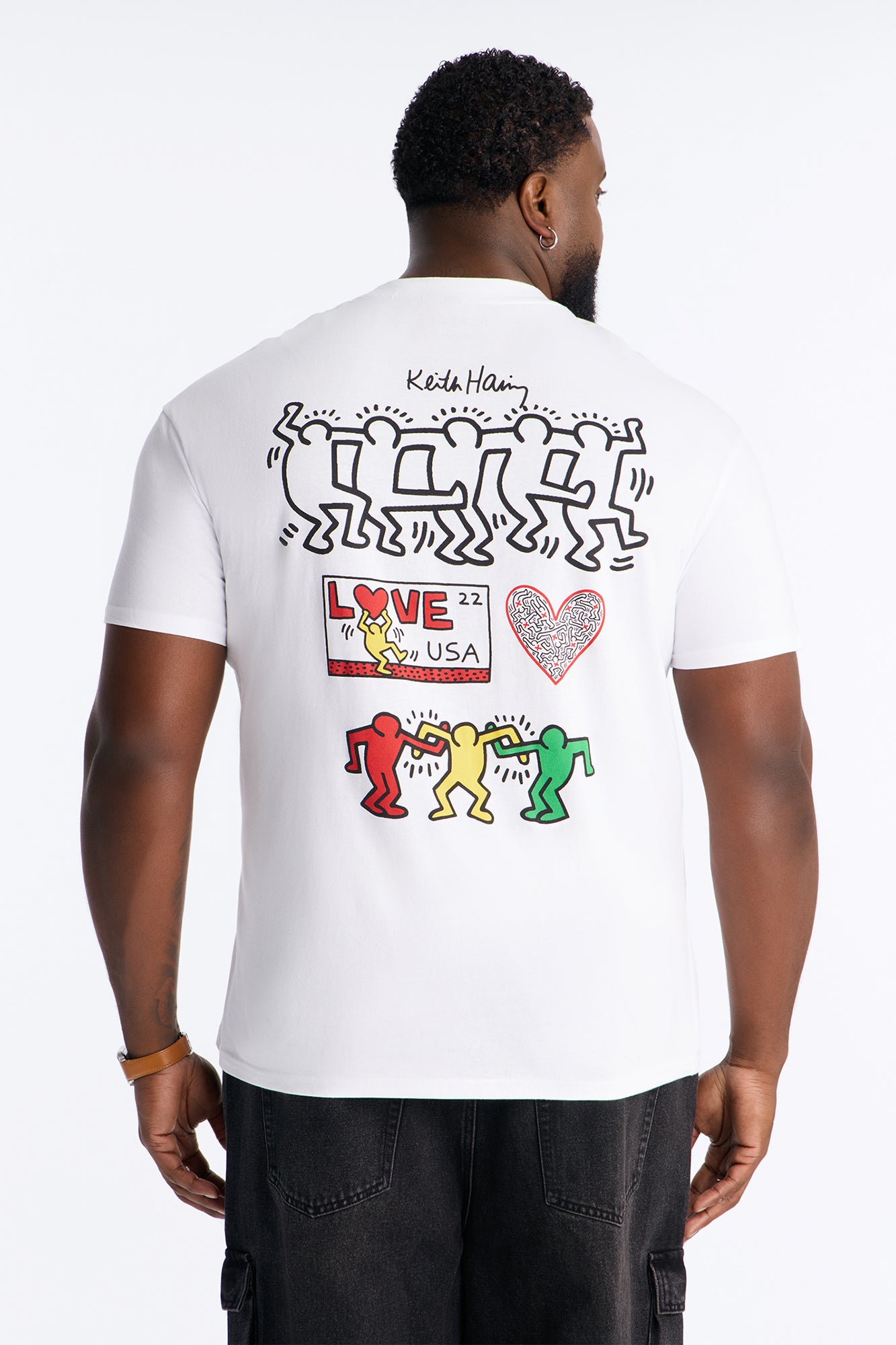 Keith Haring Love Oversized Short Sleeve Tee - White