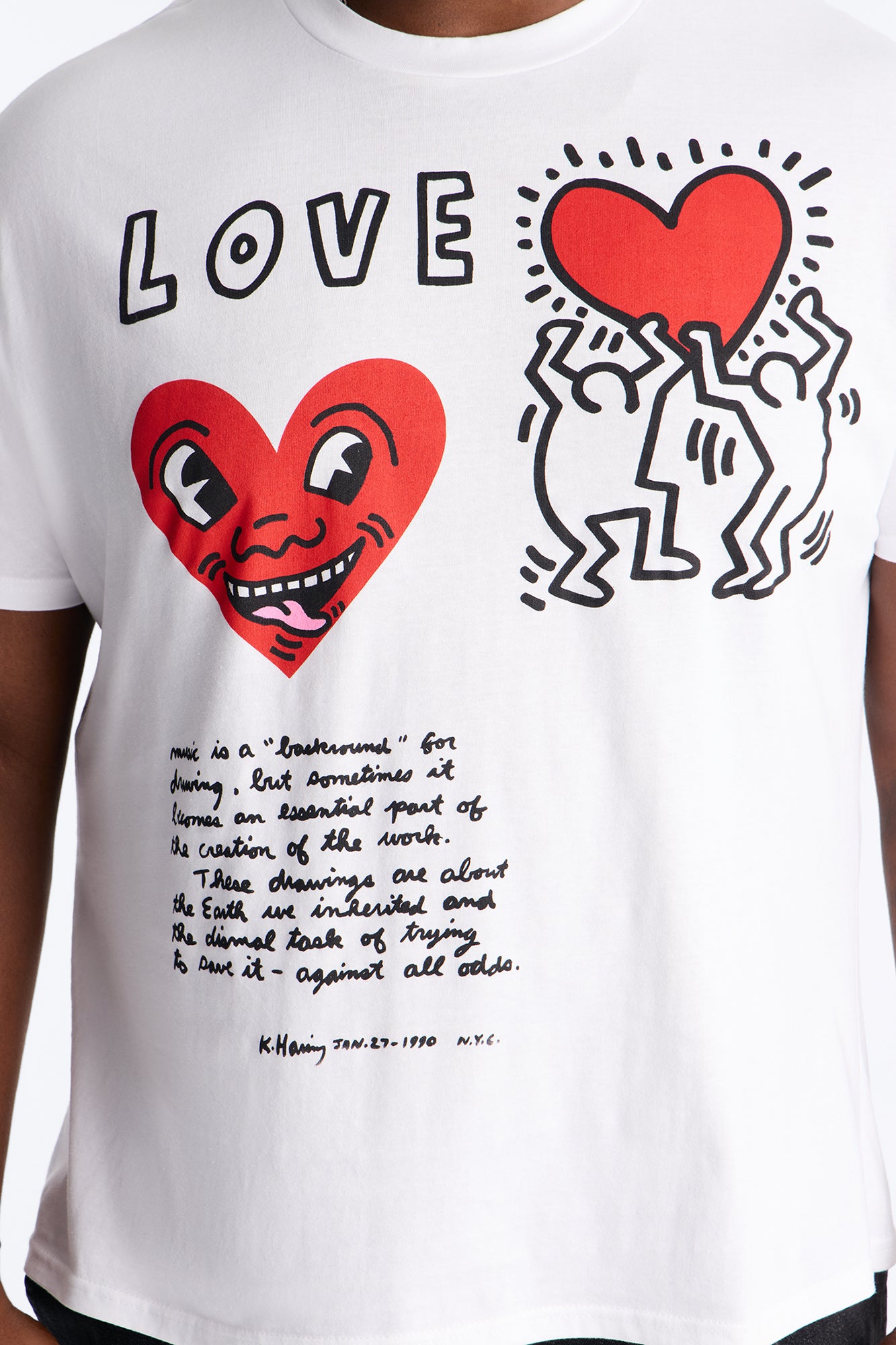 Keith Haring Love Oversized Short Sleeve Tee - White