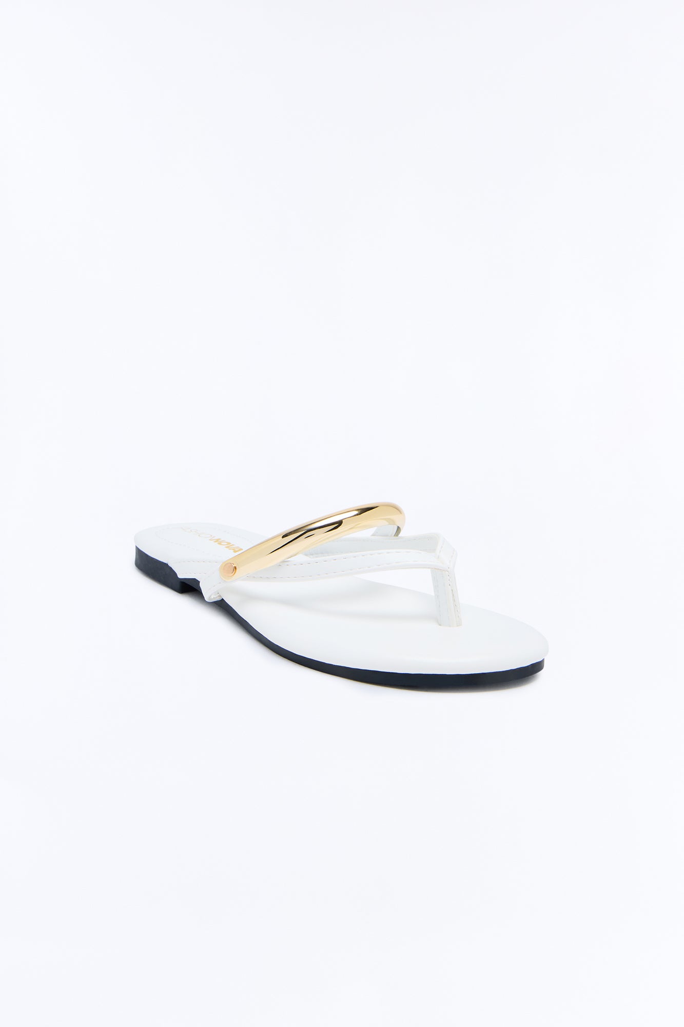 Kindly Hardware Flip Flops - White