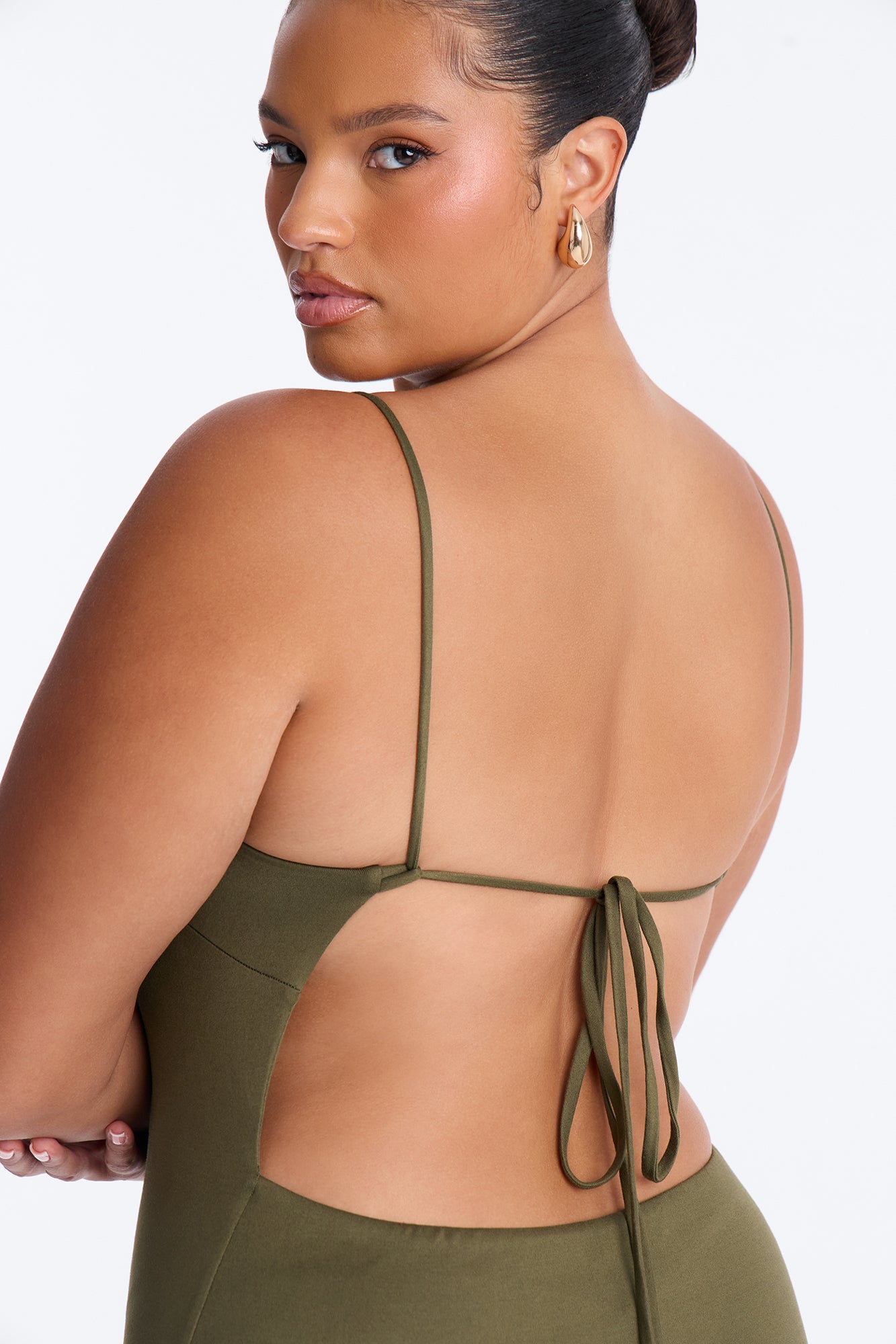 Dali Double Lined Micro Mini Dress - Olive