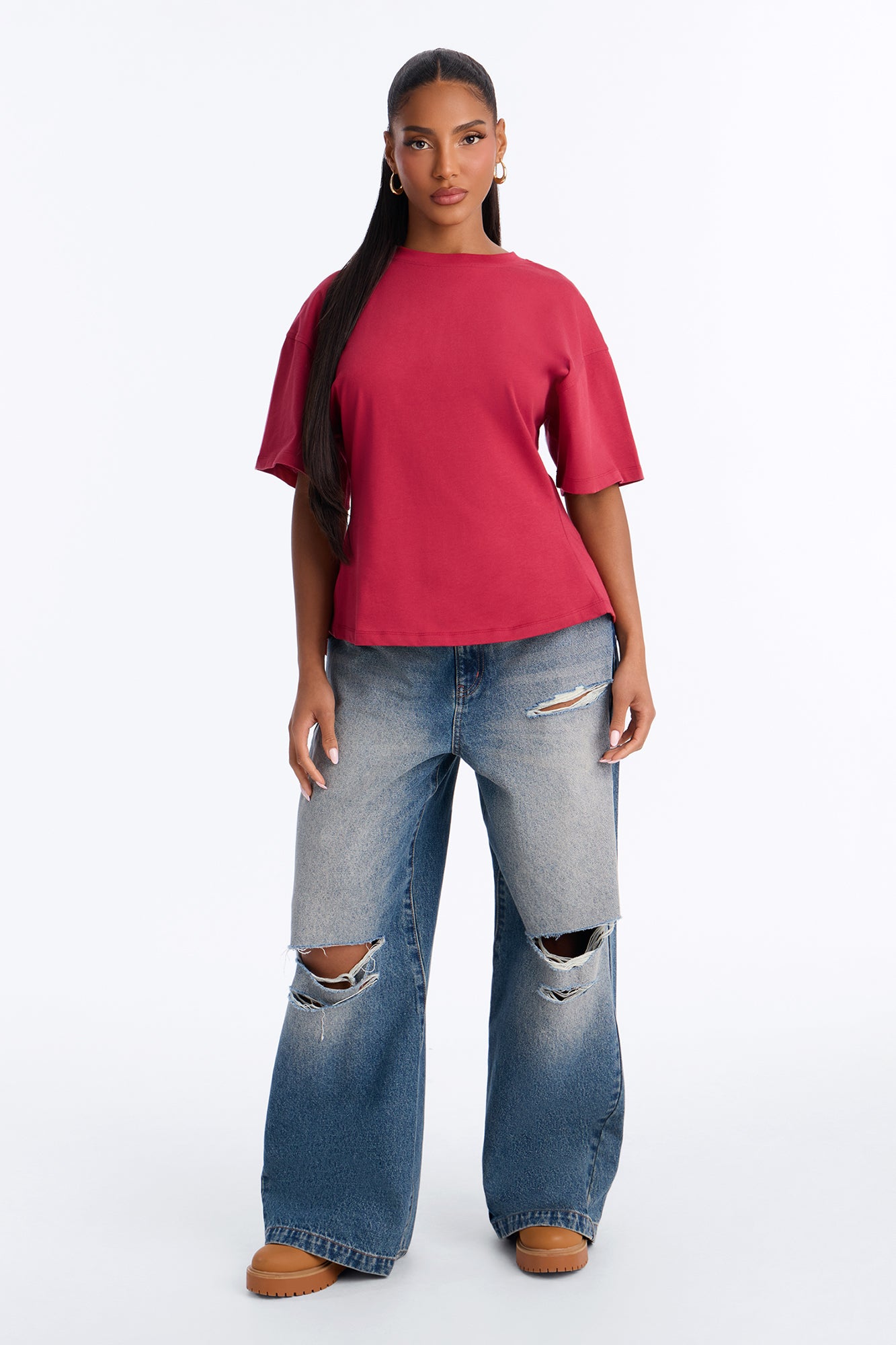 Jayden Fitted T-Shirt - Raspberry