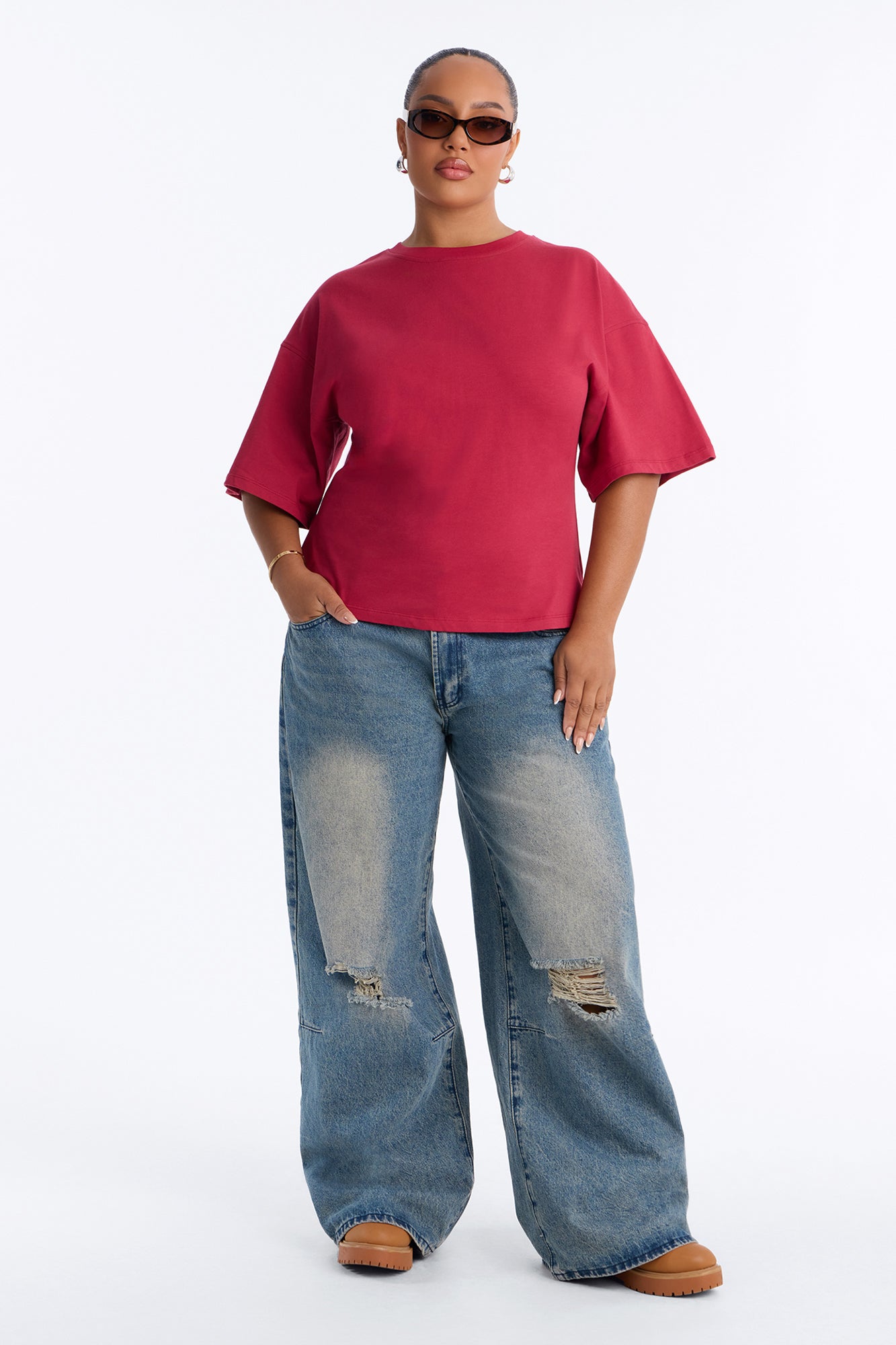 Jayden Fitted T-Shirt - Raspberry