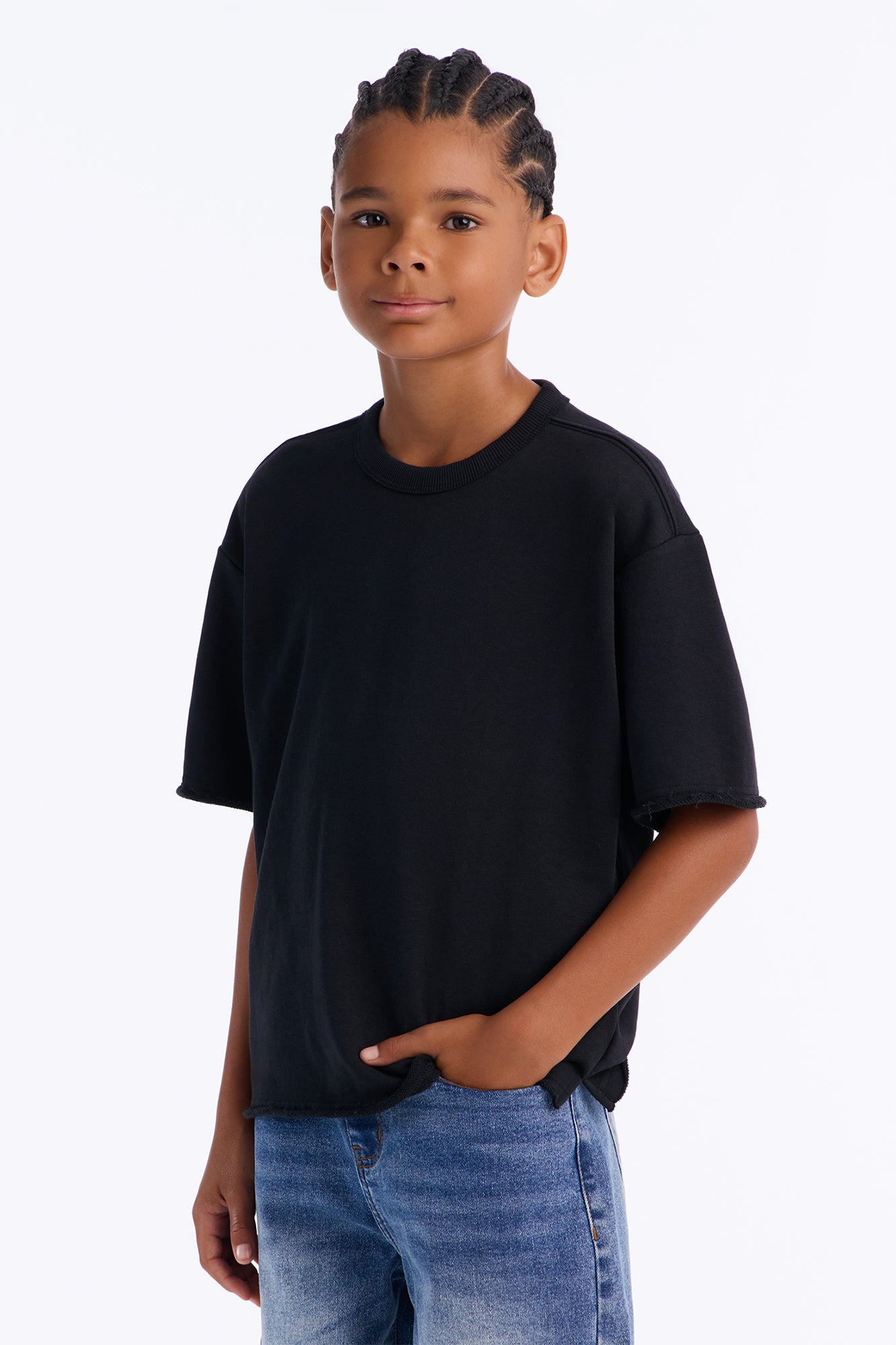 Mini I Like How It Looks Oversized Terry Short Sleeve Tee - Black