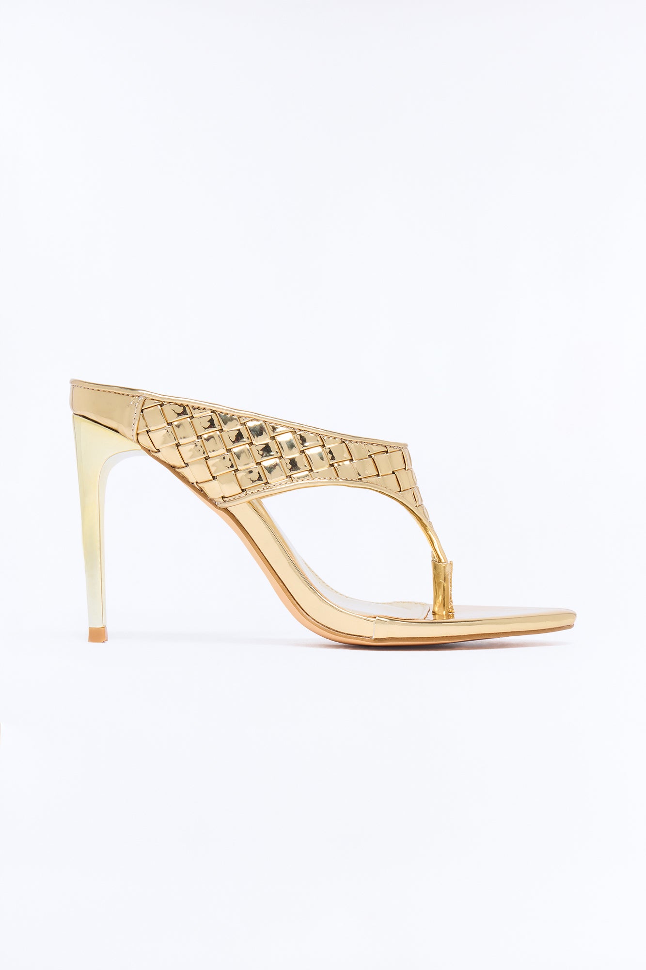 That’s Mine Metallic Thong High Heels - Gold