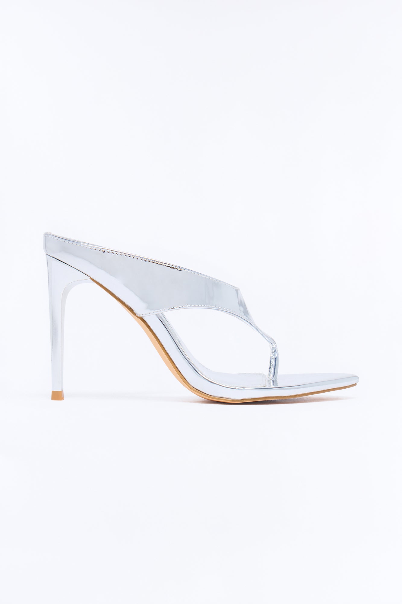 Real One Metallic Thong Heels - Silver