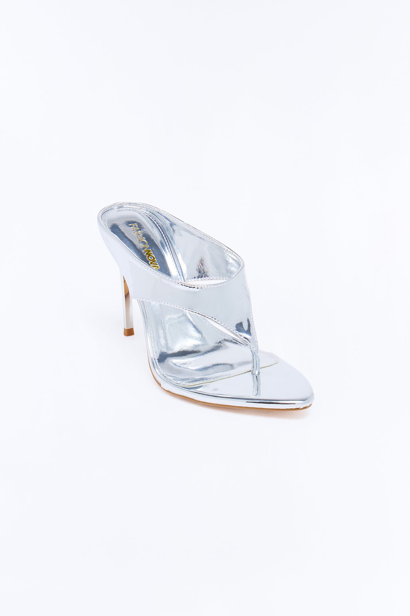 Real One Metallic Thong Heels - Silver
