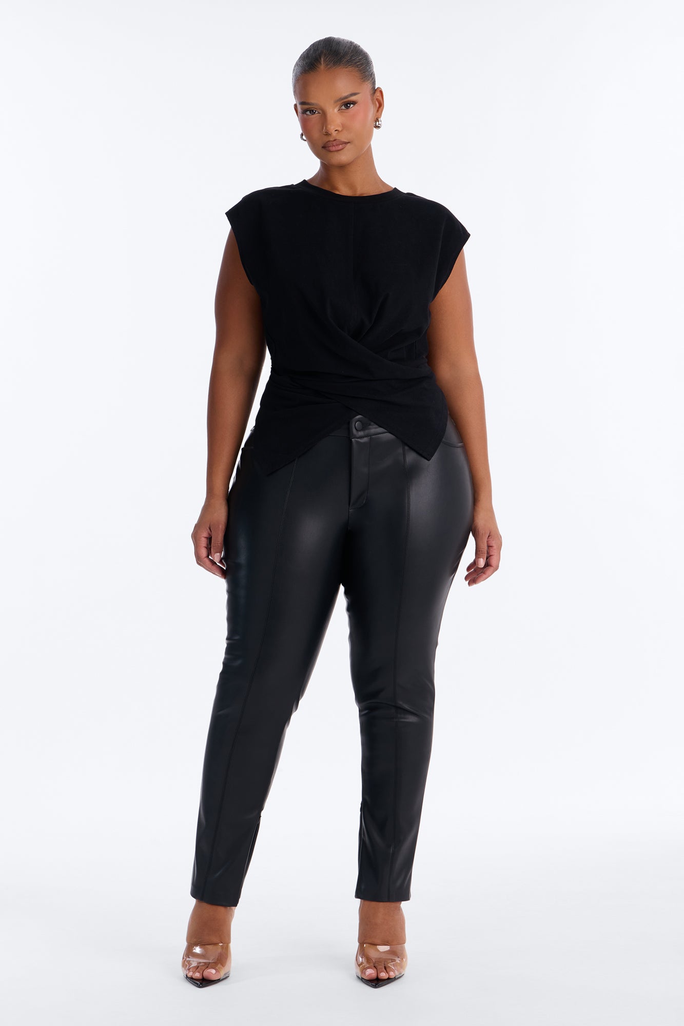 Crossed Up Crew Neck Tee - Black