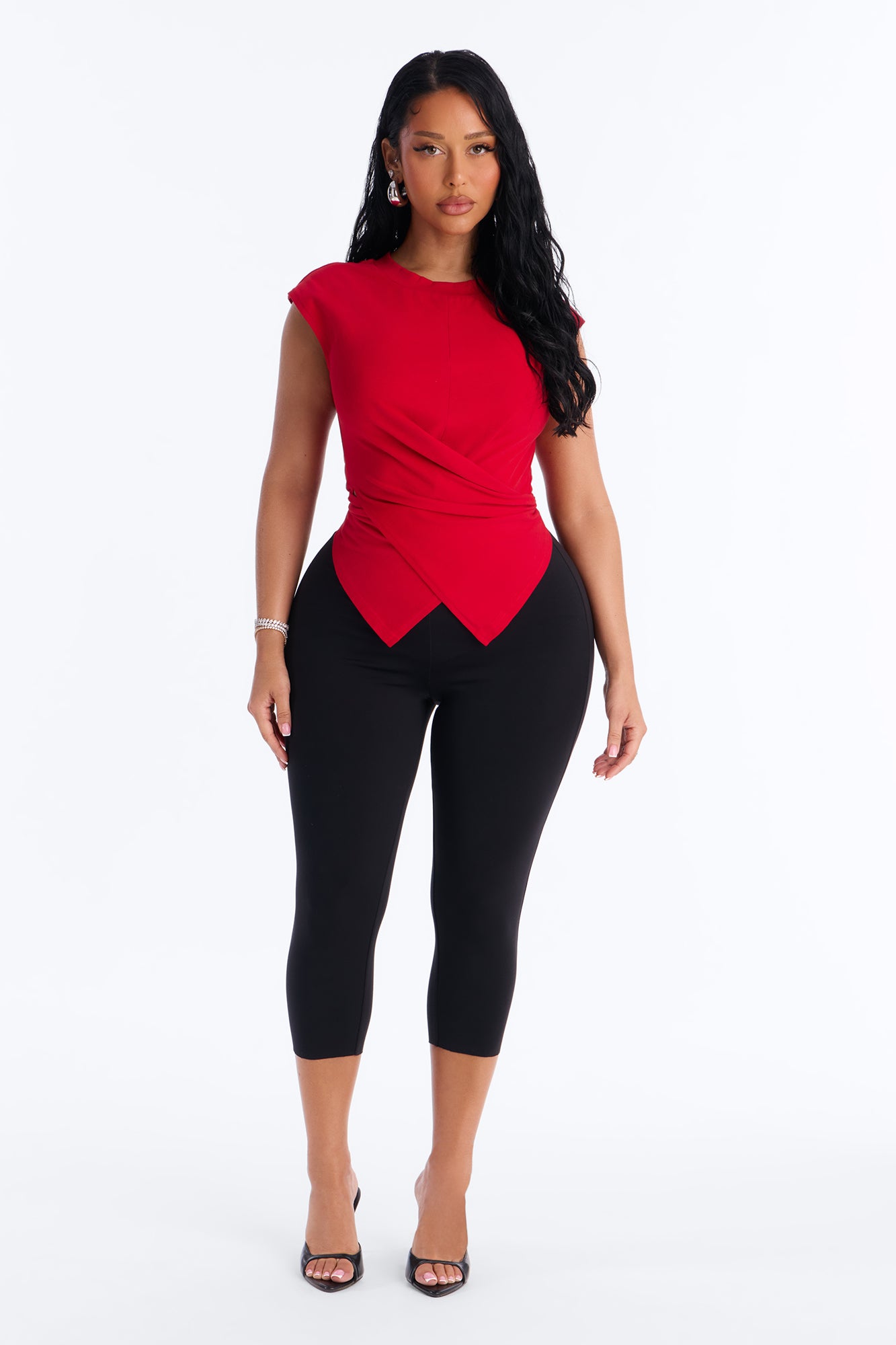 Crossed Up Crew Neck Tee - Red