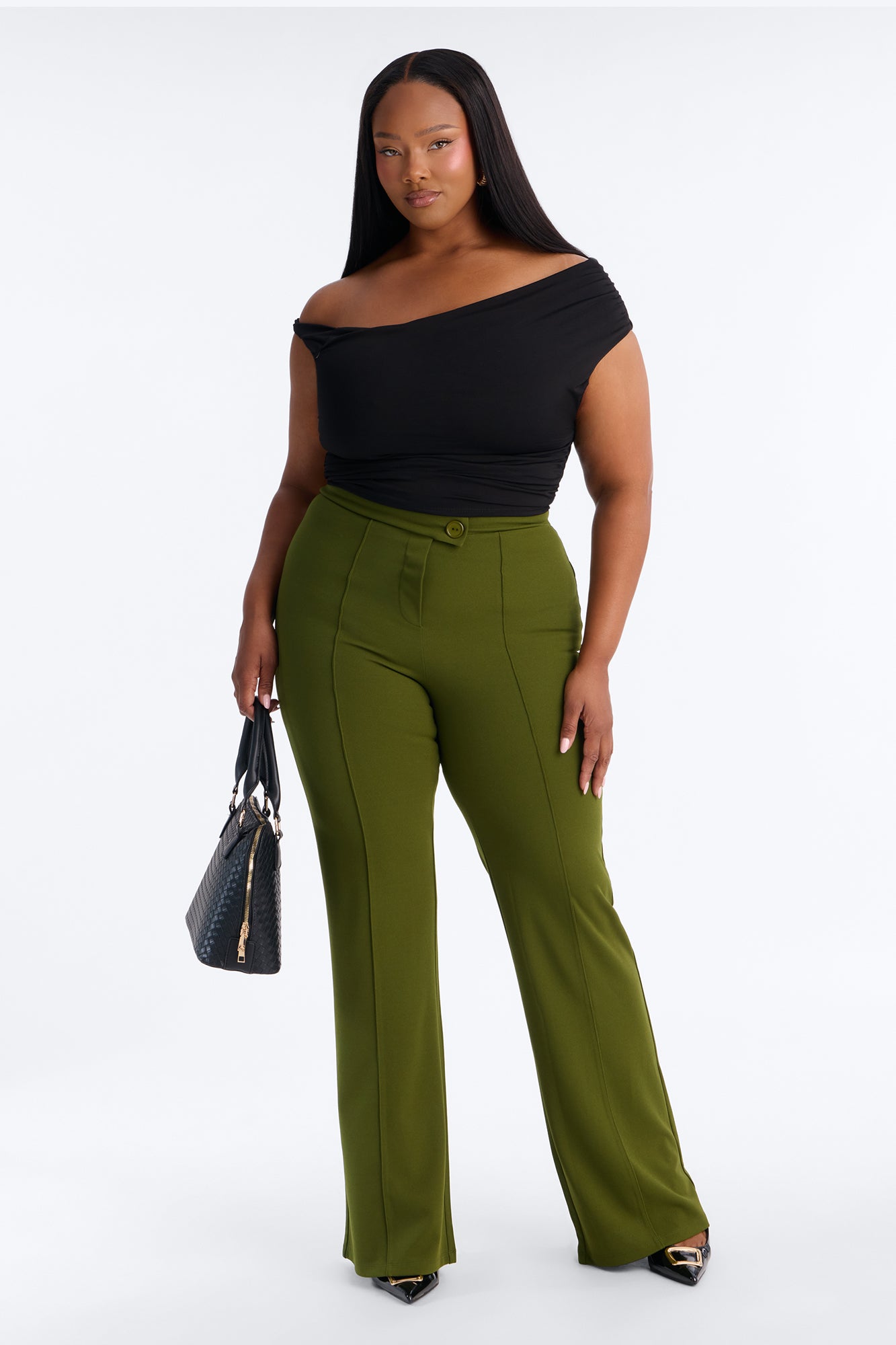 Tall Call It Even Wide Leg Dress Pants - Olive
