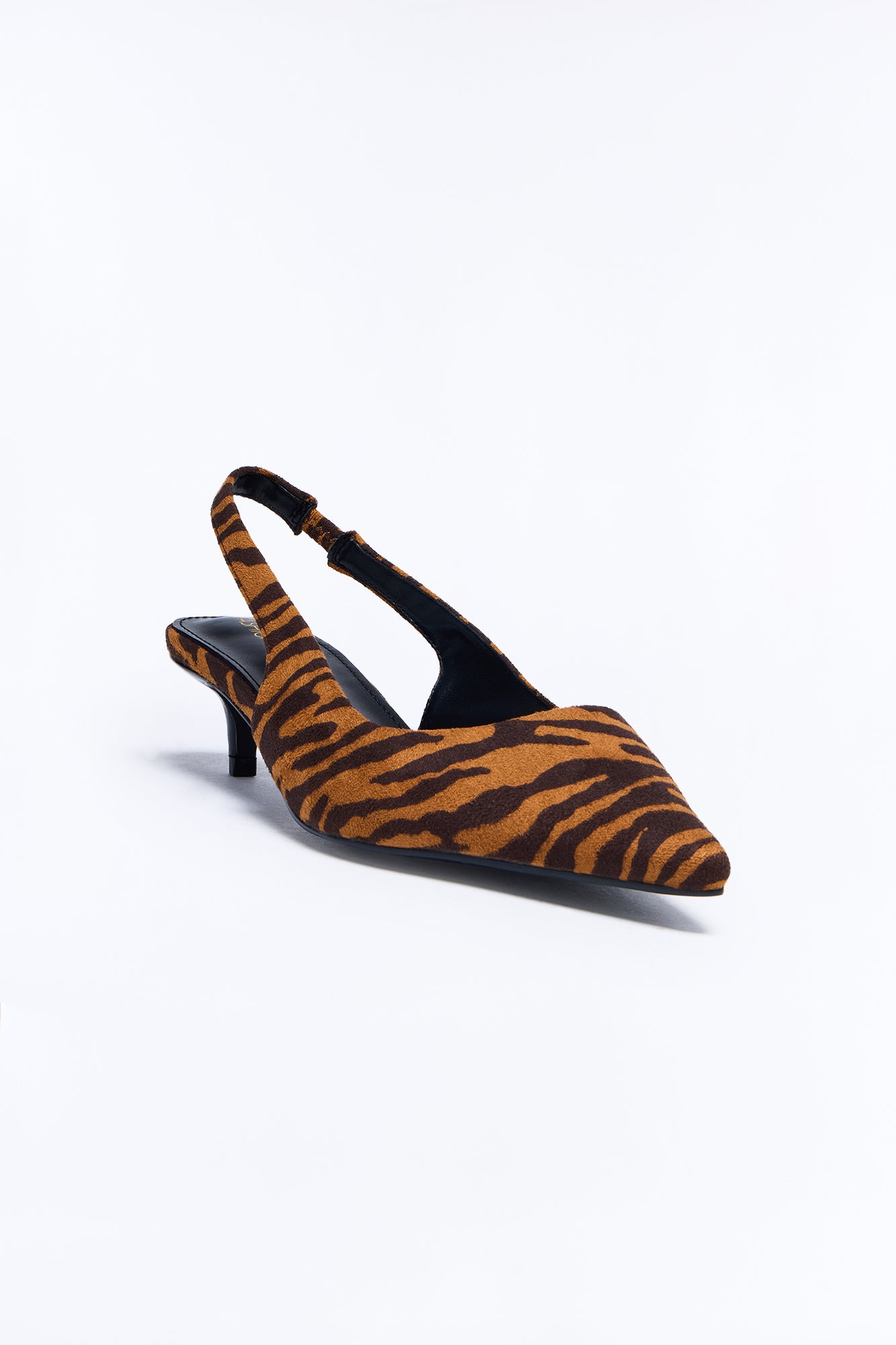 Stay Wild Slingback Kitten Heel Pumps - Tan/Multi