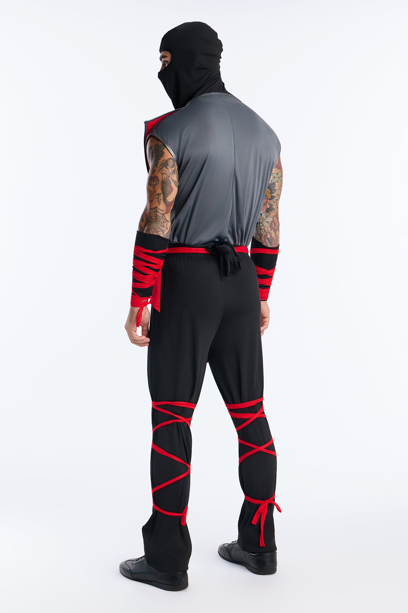 Silent Killer Ninja 6 Pice Costume Set - Red/Black
