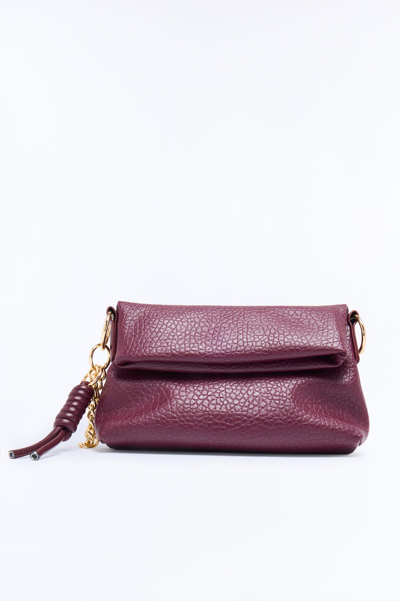 Really Like That Faux Leather Shoulder Bag - Burgundy