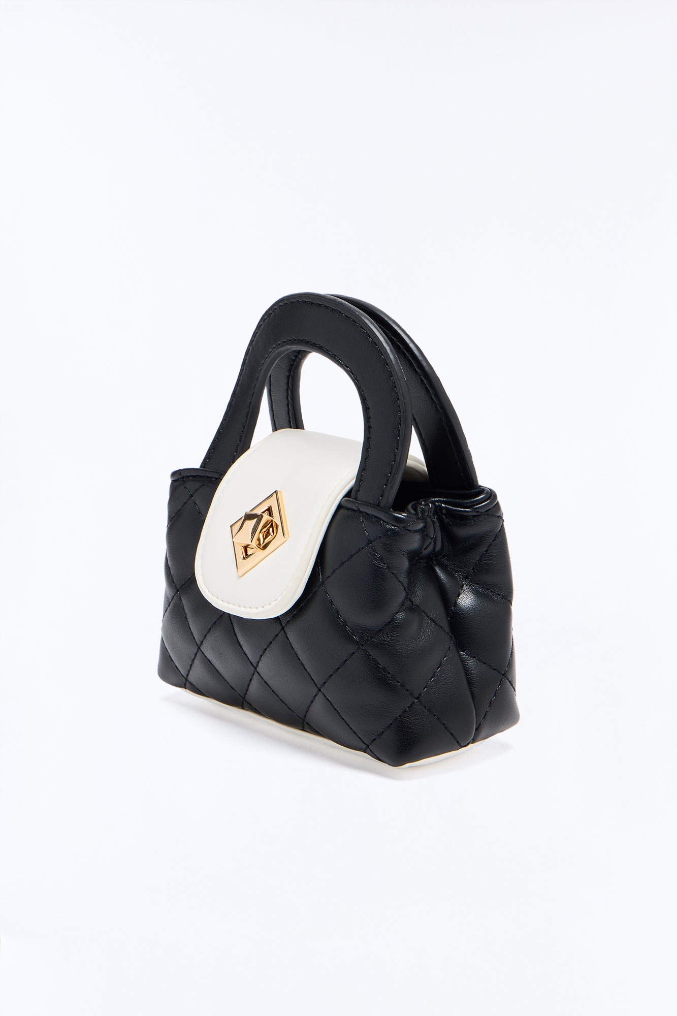 Sweet Stitch Mini Faux Leather Crossbody - Black/White