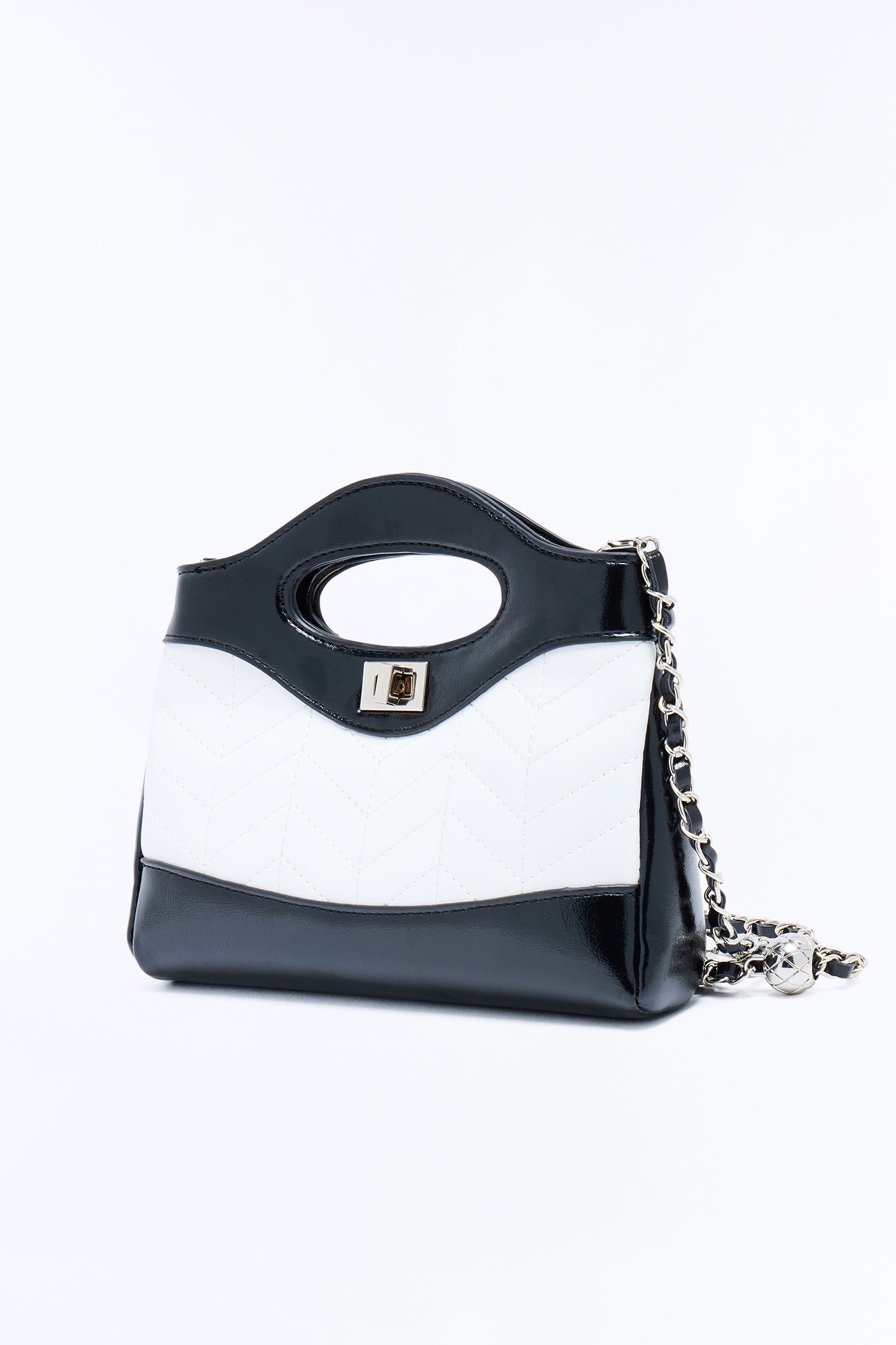 A Walk In Paris Faux Leather Crossbody - White/Black