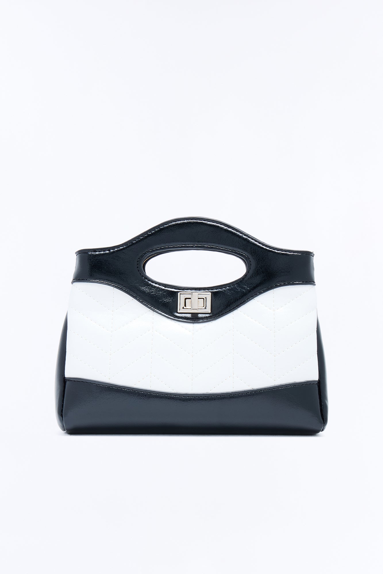 A Walk In Paris Faux Leather Crossbody - White/Black