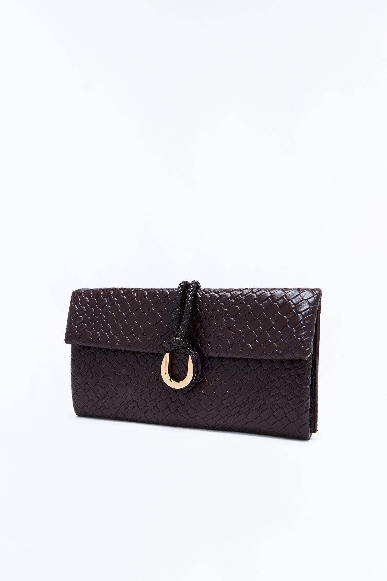 Gin And Tonic Faux Leather Clutch - Brown