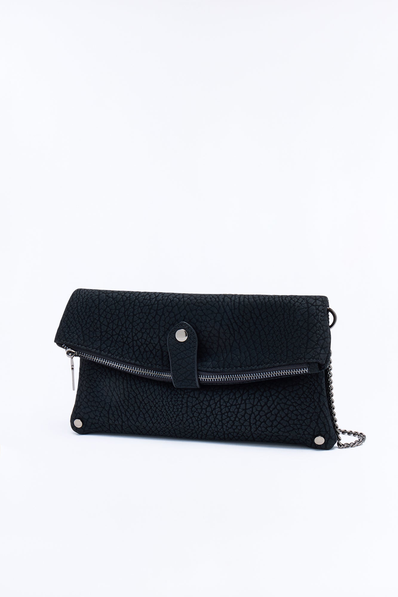 Secret Romance Faux Leather Clutch - Black